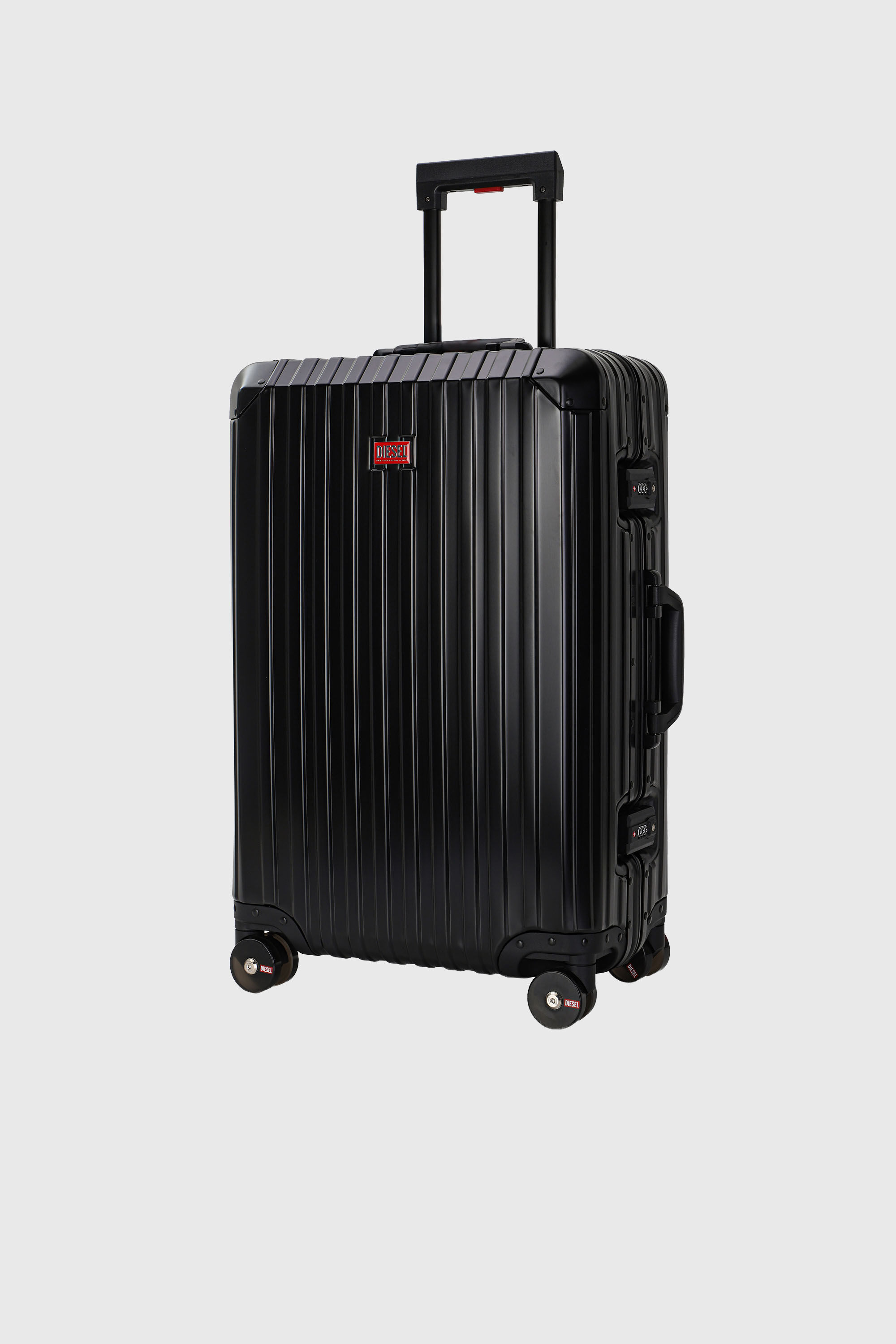 Diesel - DIESEL ALUMINUM TROLLEY- DSL002, Unisex Koffer aus Aluminium Gr&ouml;&szlig;e M in Schwarz - 5