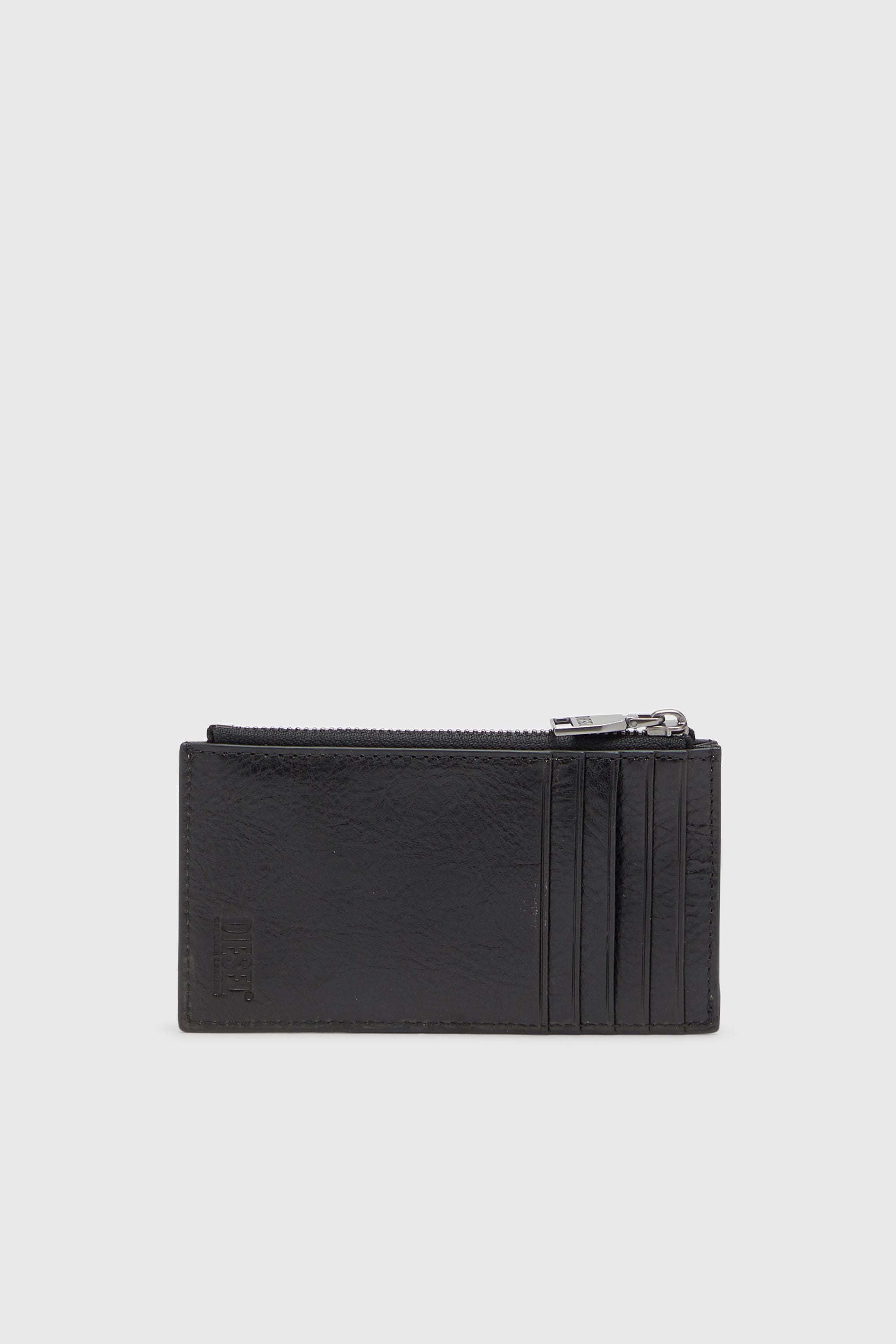 Diesel - FLAG-D CARD HOLDER III, Herren Leder-Kartenetui mit Rei&szlig;verschluss in Schwarz - 2