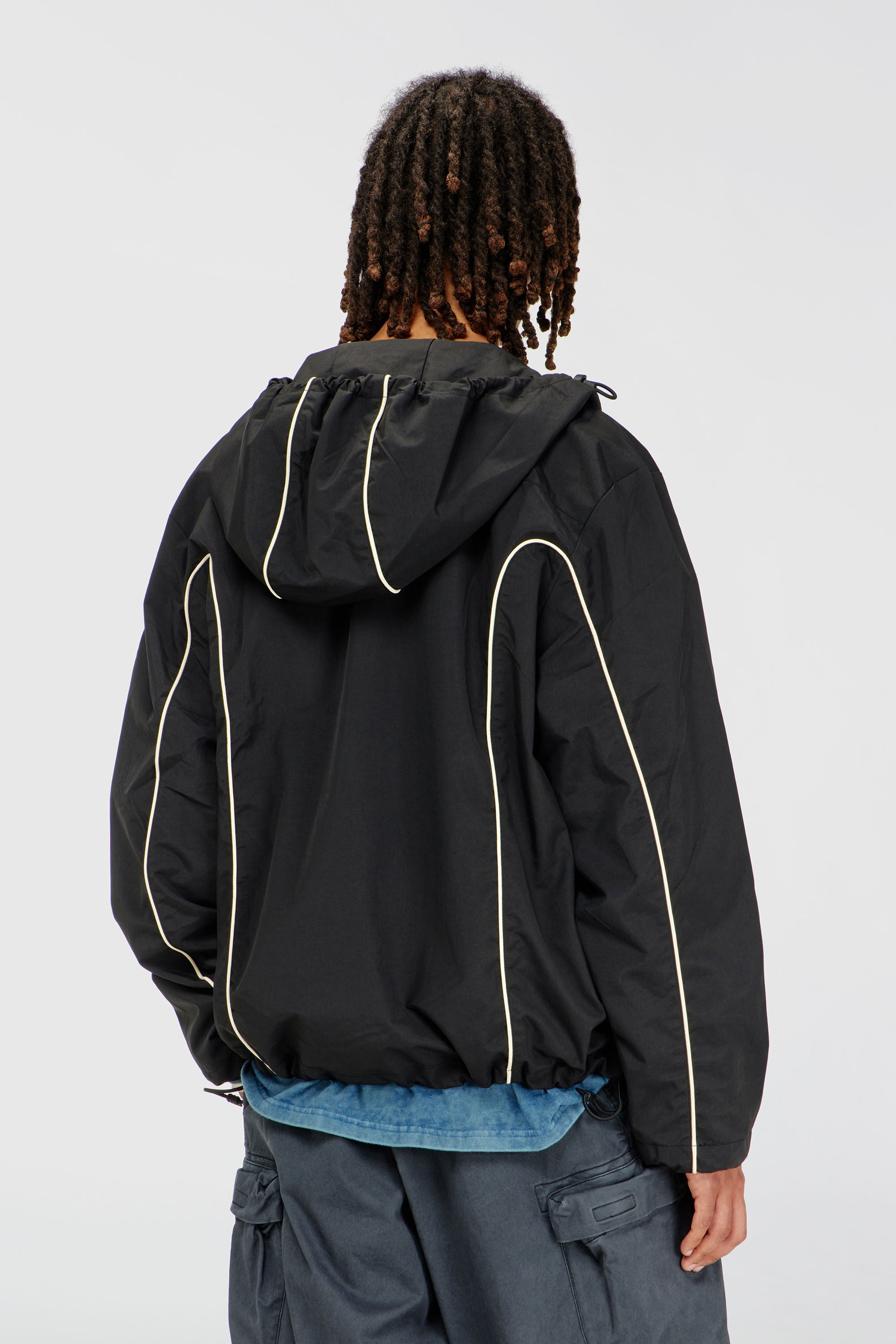 Diesel - J-HIVES, Herren Windjacke mit Kontrastpaspelierung in Schwarz - 4