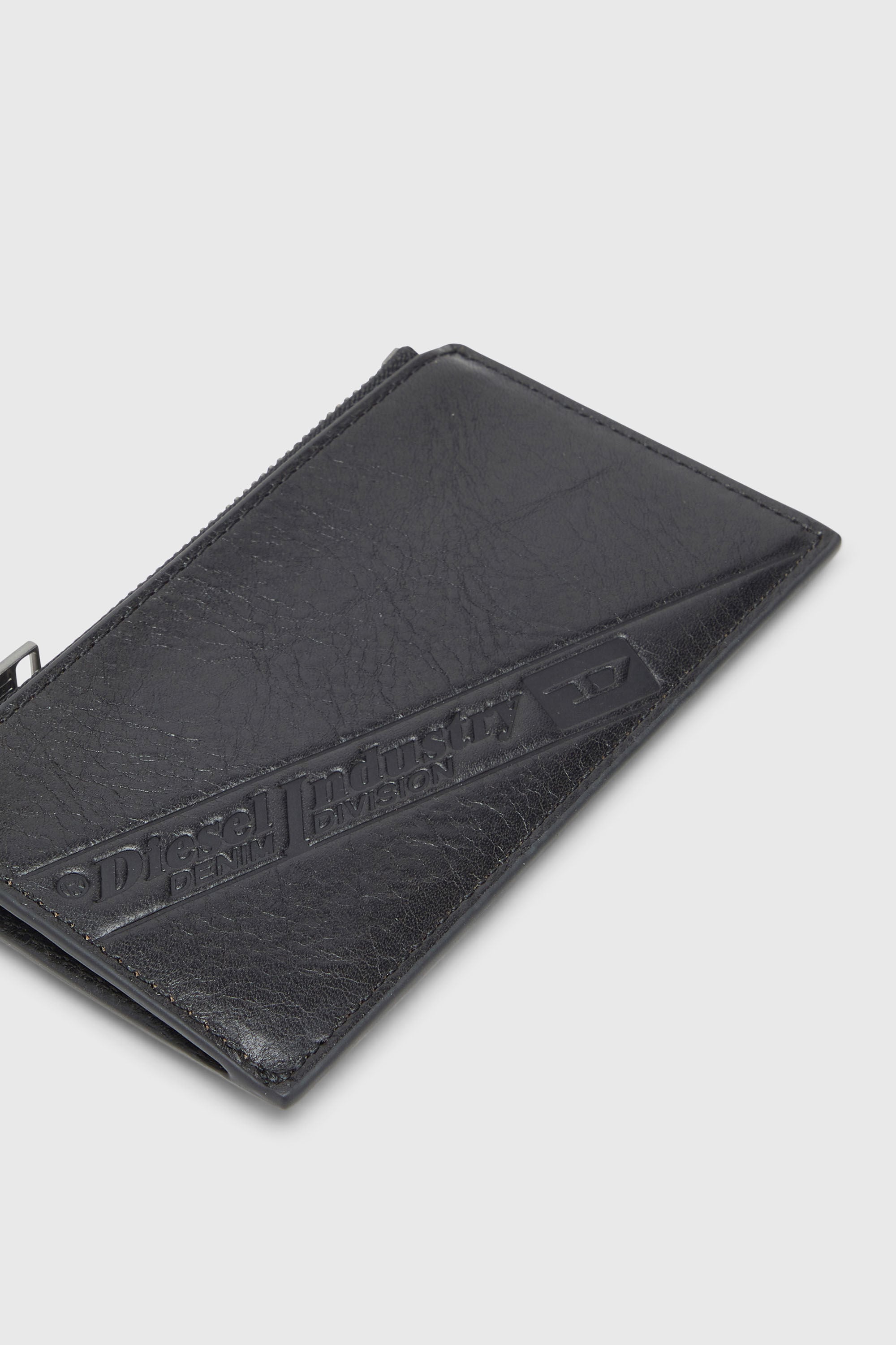 Diesel - FLAG-D CARD HOLDER III, Herren Leder-Kartenetui mit Rei&szlig;verschluss in Schwarz - 4