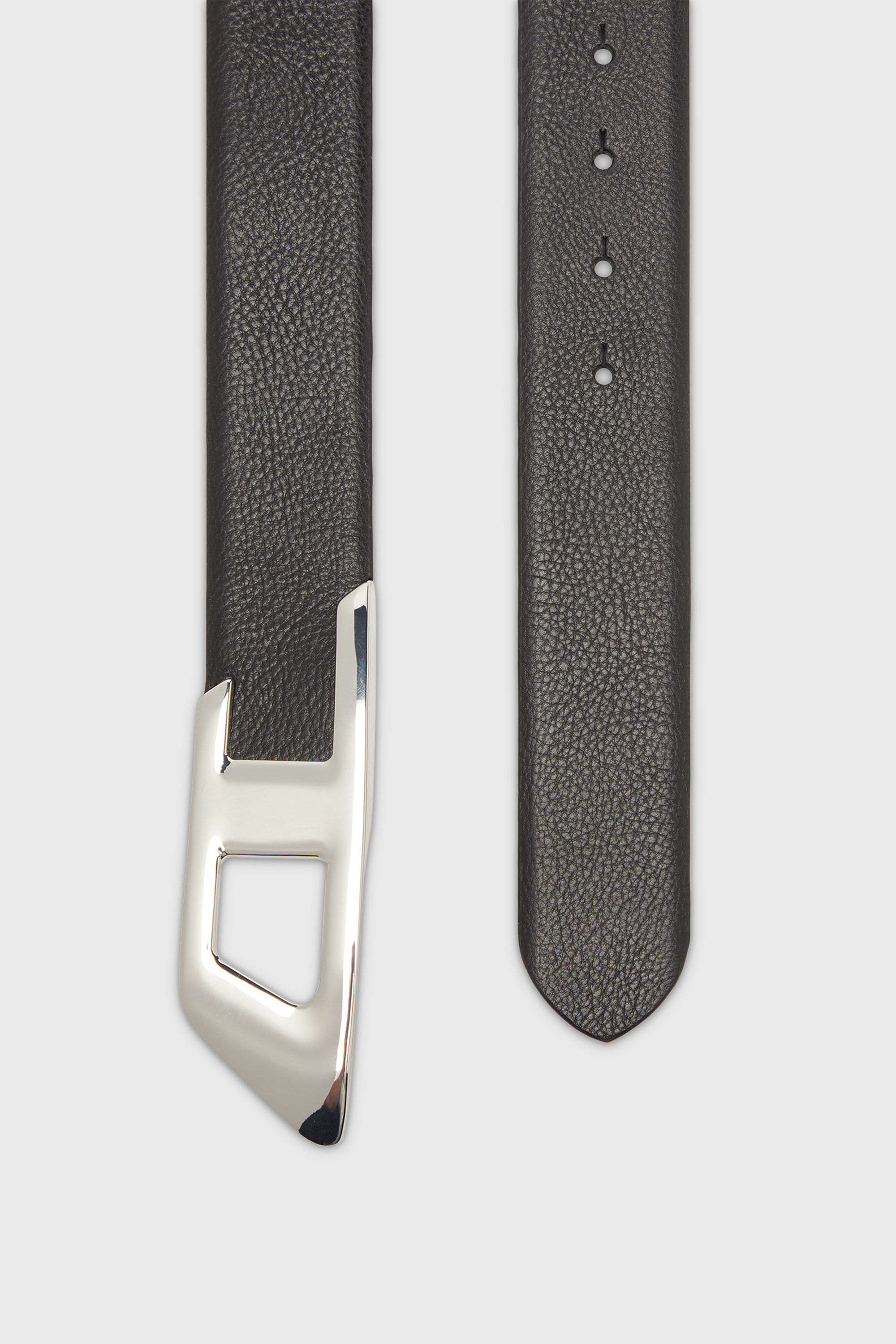 Diesel - B-D LOGO 2.0 40, Unisex's 4cm leather belt with D buckle in Black - 2