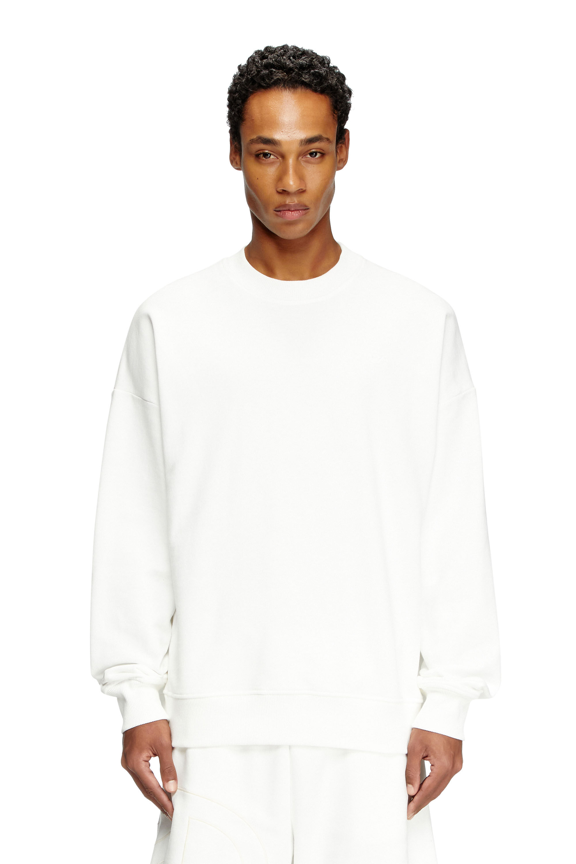 【DIESEL】 S-ROB-MEGOVAL-D A113030GYCJ-5AF Men's Sweatshirt with logo embroidery | Black | Diesel
