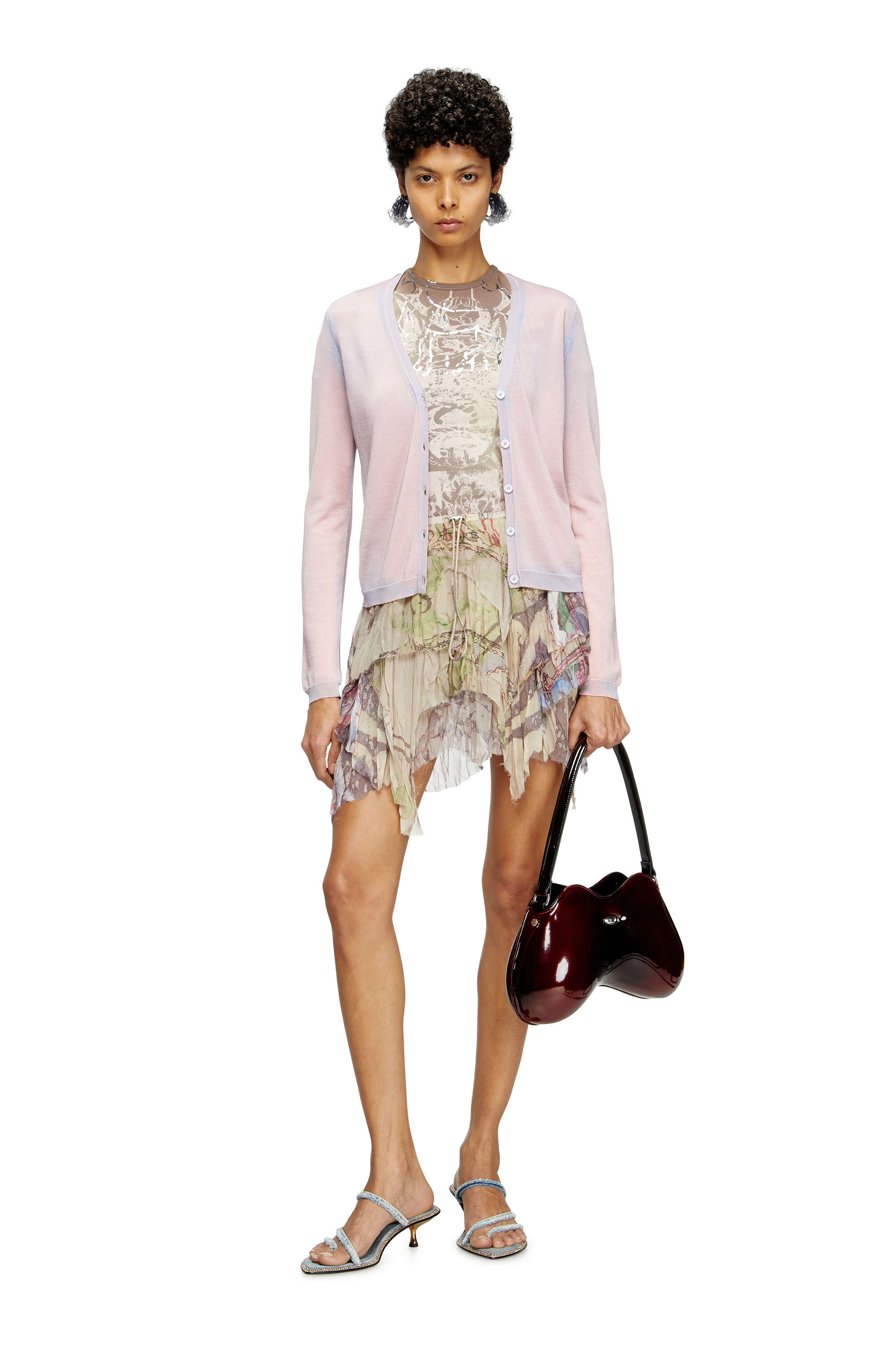 Diesel - M-VITTA, Damen Dégradé-Cardigan in Rosa - 1