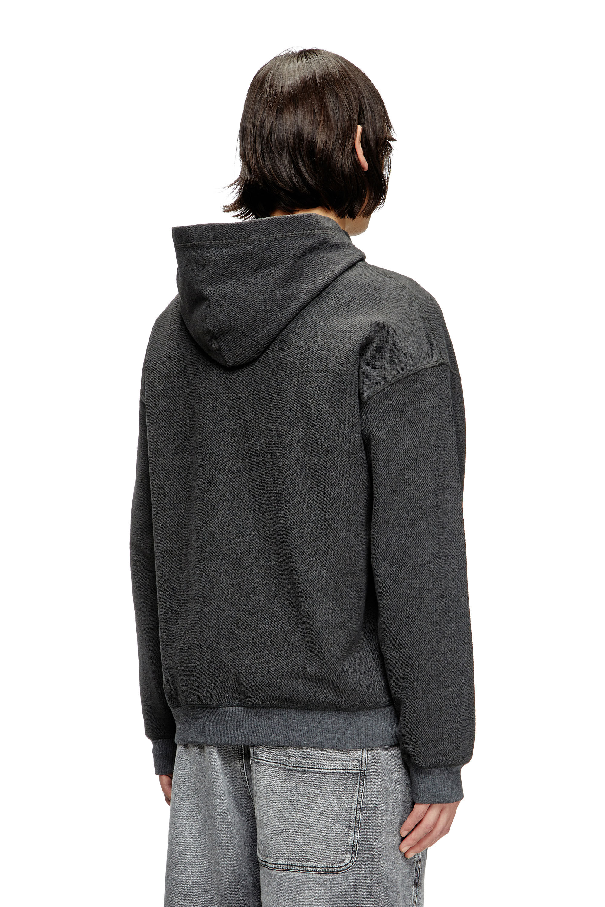 Diesel - S-BOXT-HOOD-HOSHI, Unisex Kapuzenpulli mit Anhänger-Halskette-Print in Dunkelgrau - 4