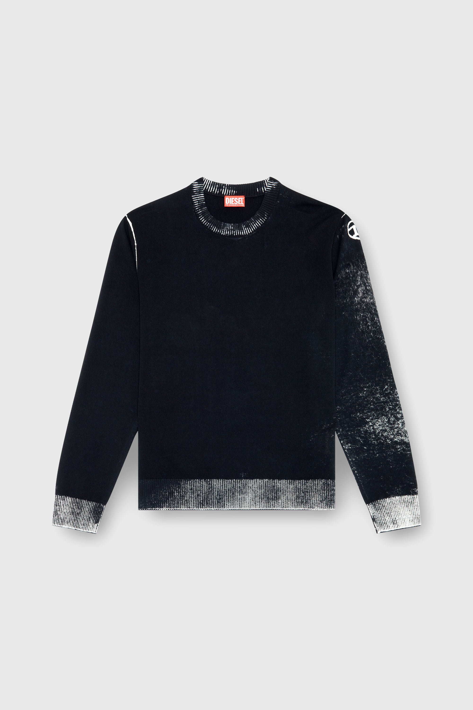 Diesel - K-LARENCE-B, Herren Pullover aus Baumwolle mit Innen-Print in Schwarz - 2