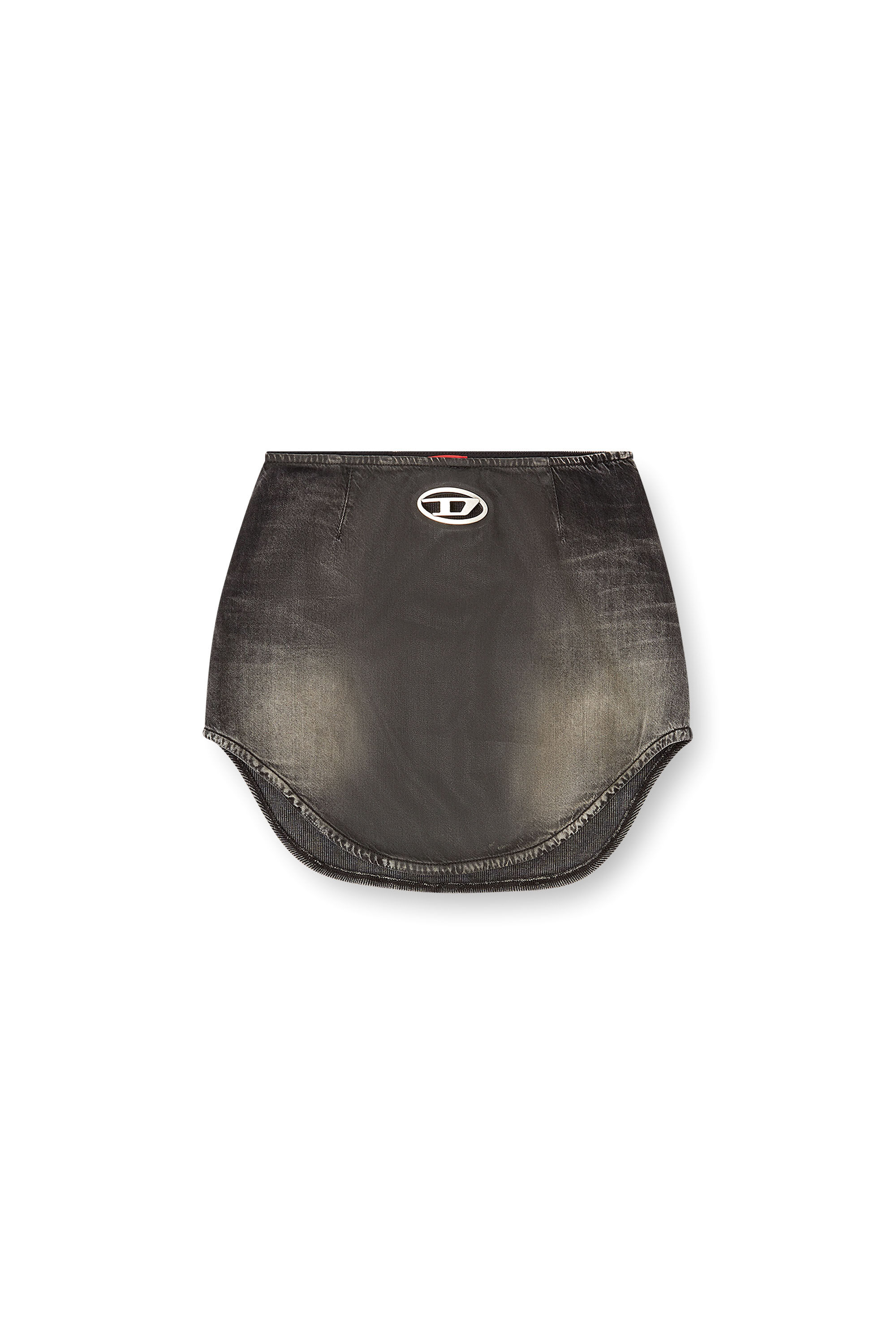 Diesel - DE-VANY-S, Damen Minirock aus Denim mit Oval-D-Logo in Schwarz/Dunkelgrau - 1