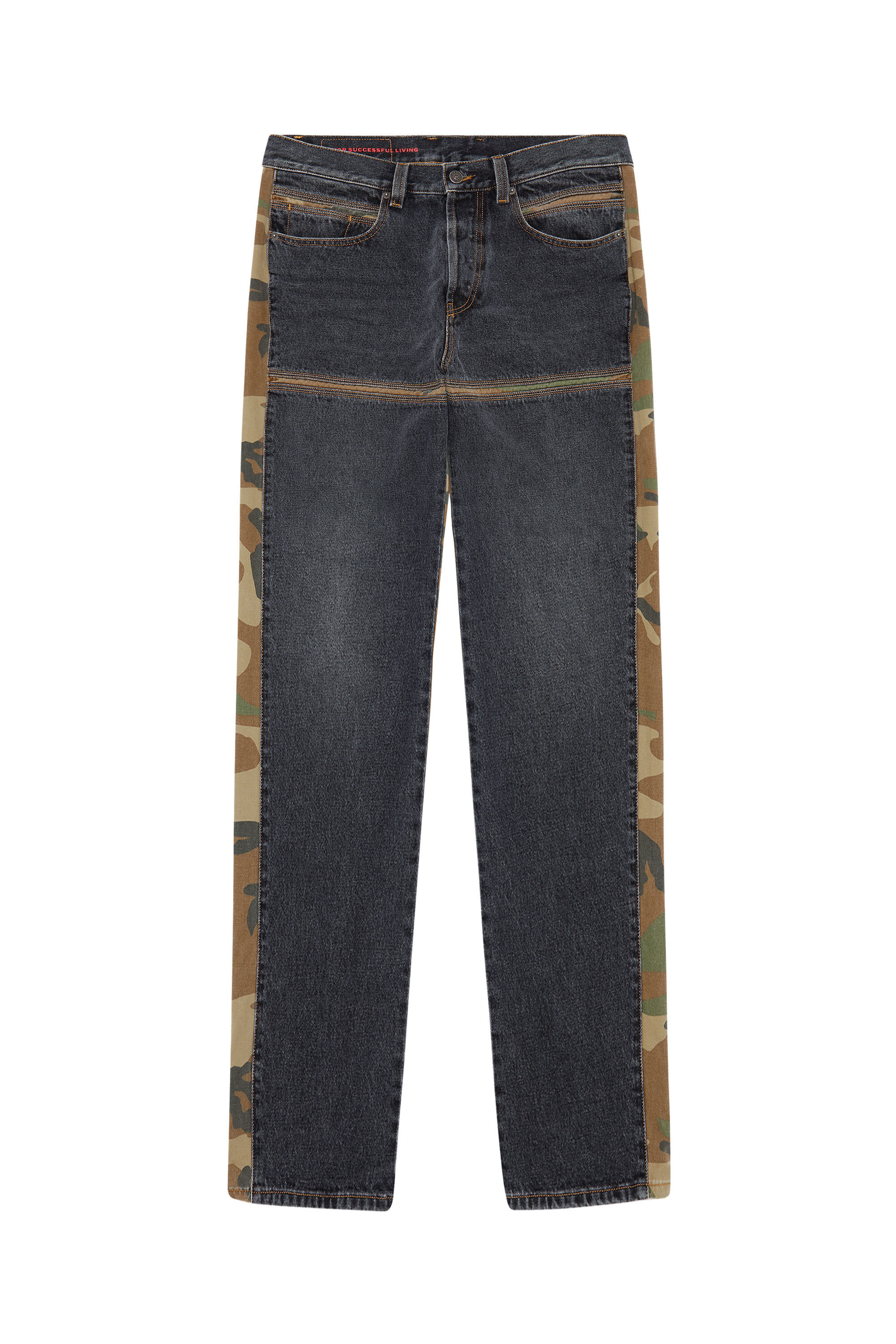 Diesel - D-Mand 007G1 Straight Jeans, Schwarz/Dunkelgrau - Image 2