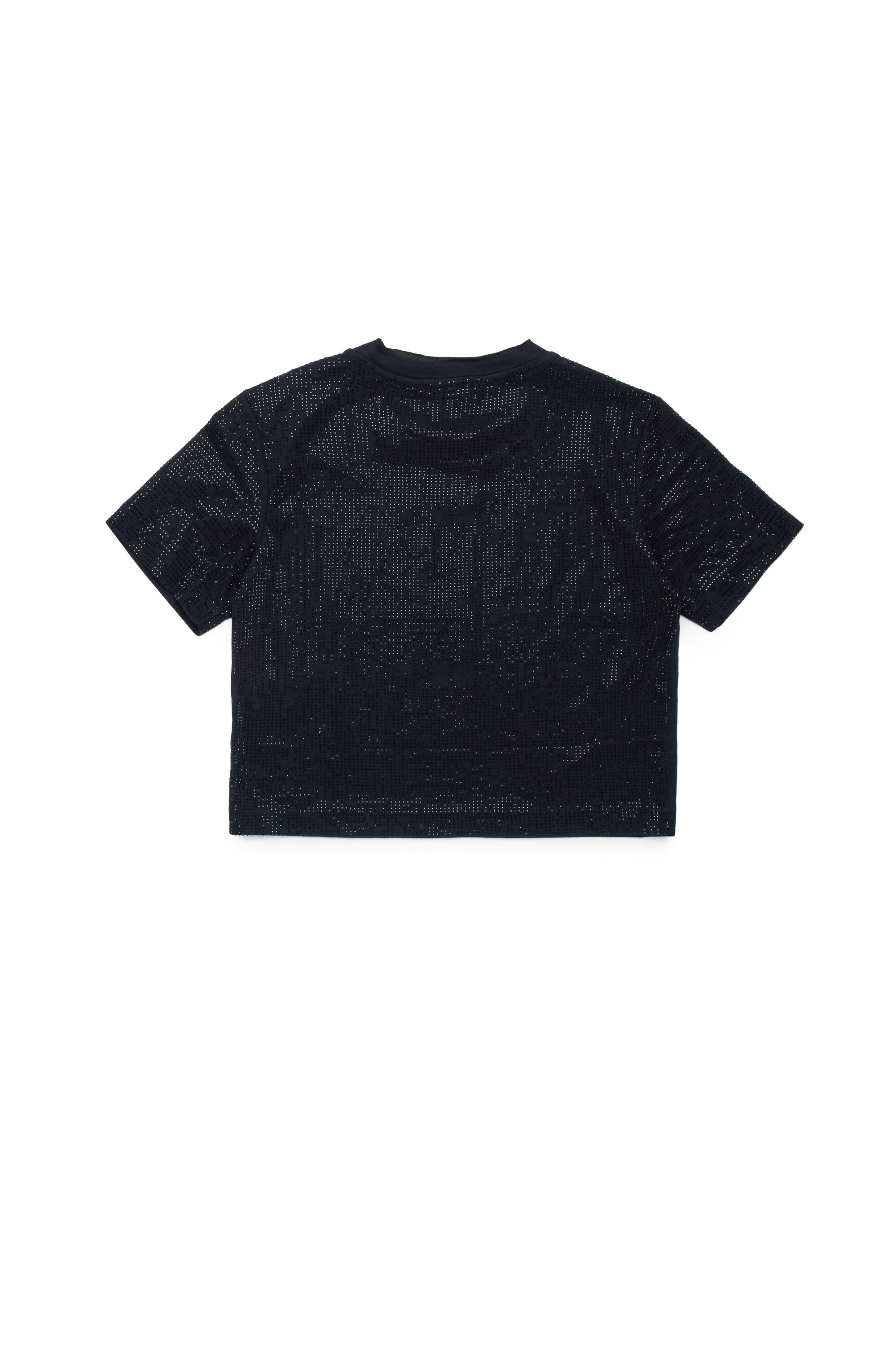 Diesel - TYFRY, Woman Cotton T-shirt with micro-rhinestones in Black - Image 2