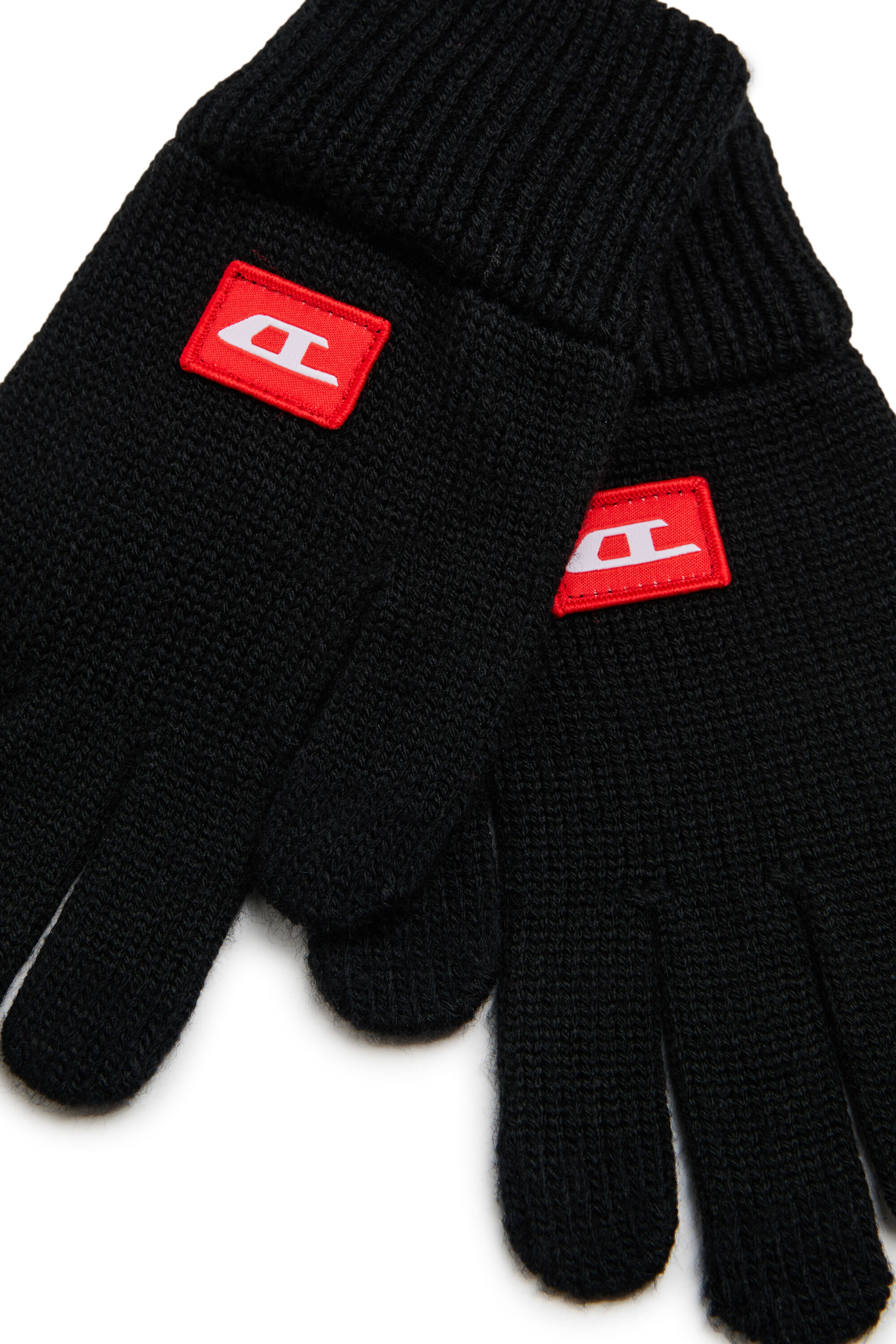 Diesel - NLOT, Unisex Touchscreen-Handschuhe aus Wollmischgewebe in Schwarz - 2