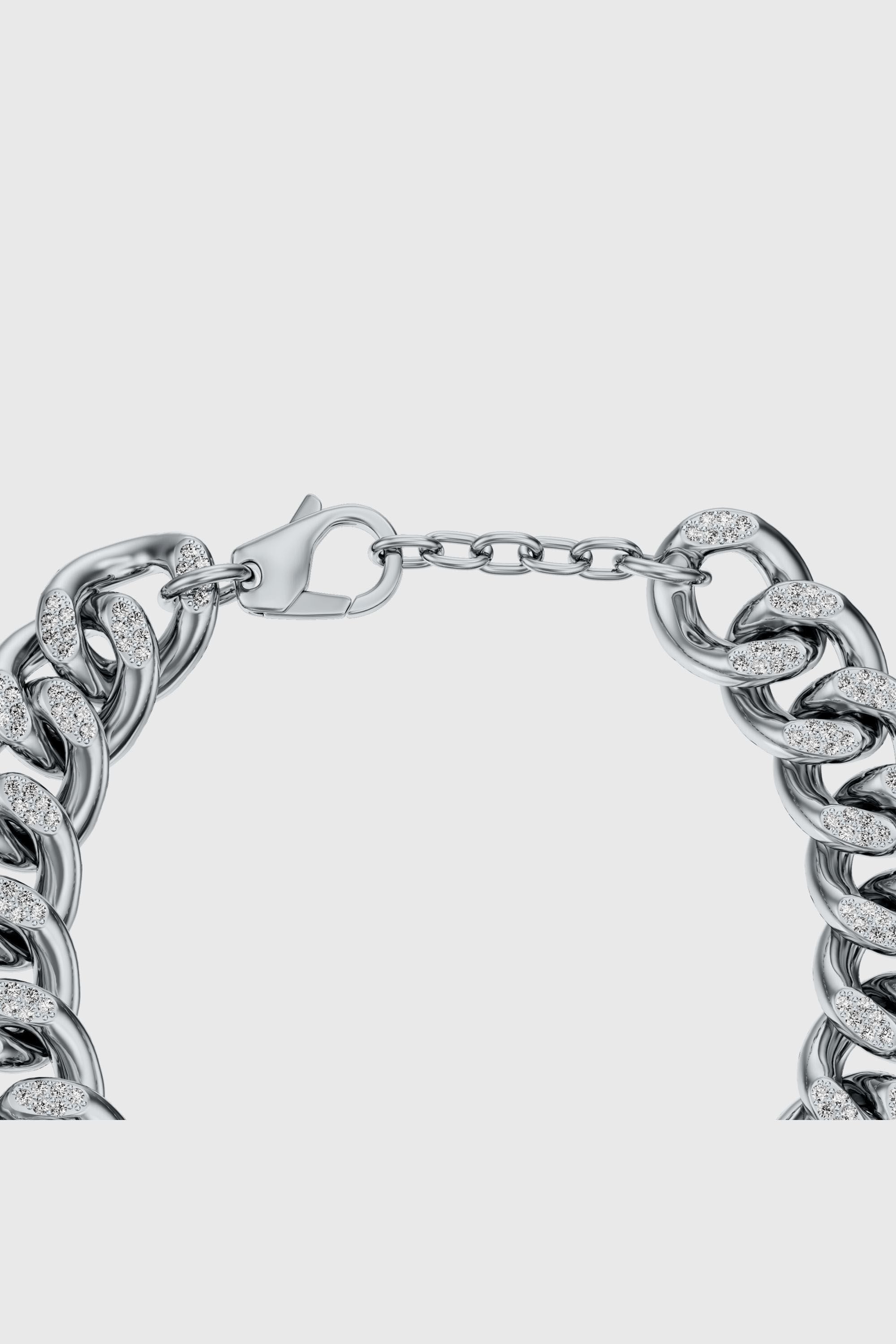 Diesel - DX1707040 JEWELLERY, Unisex Oval D glitz-Armband aus Edelstahl mit Kettengliedern in Silber - 3