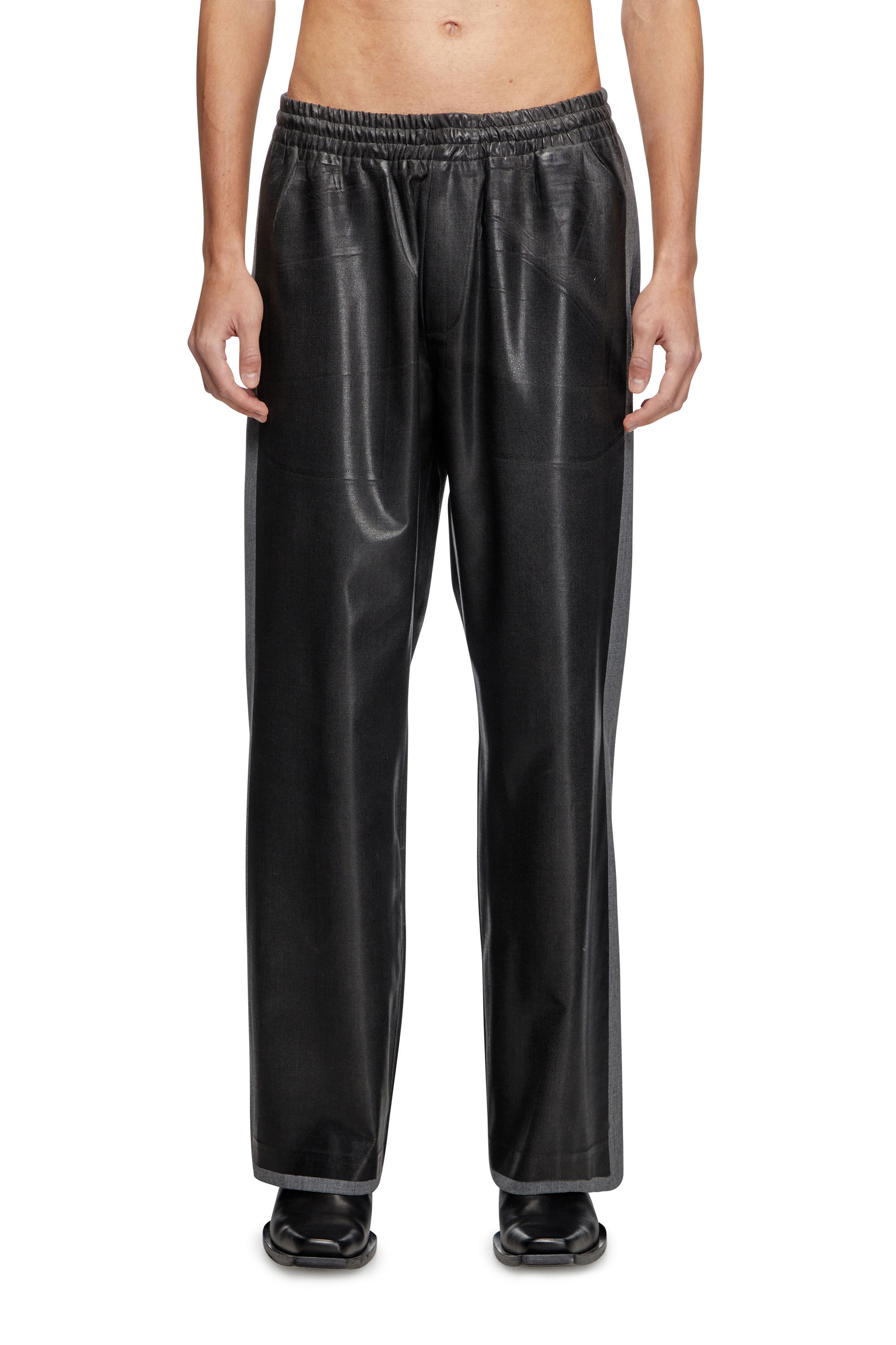 Diesel - P-CLAYS-DD, Unisex Track-Hose mit beschichteter Vorderseite in Schwarz - 3