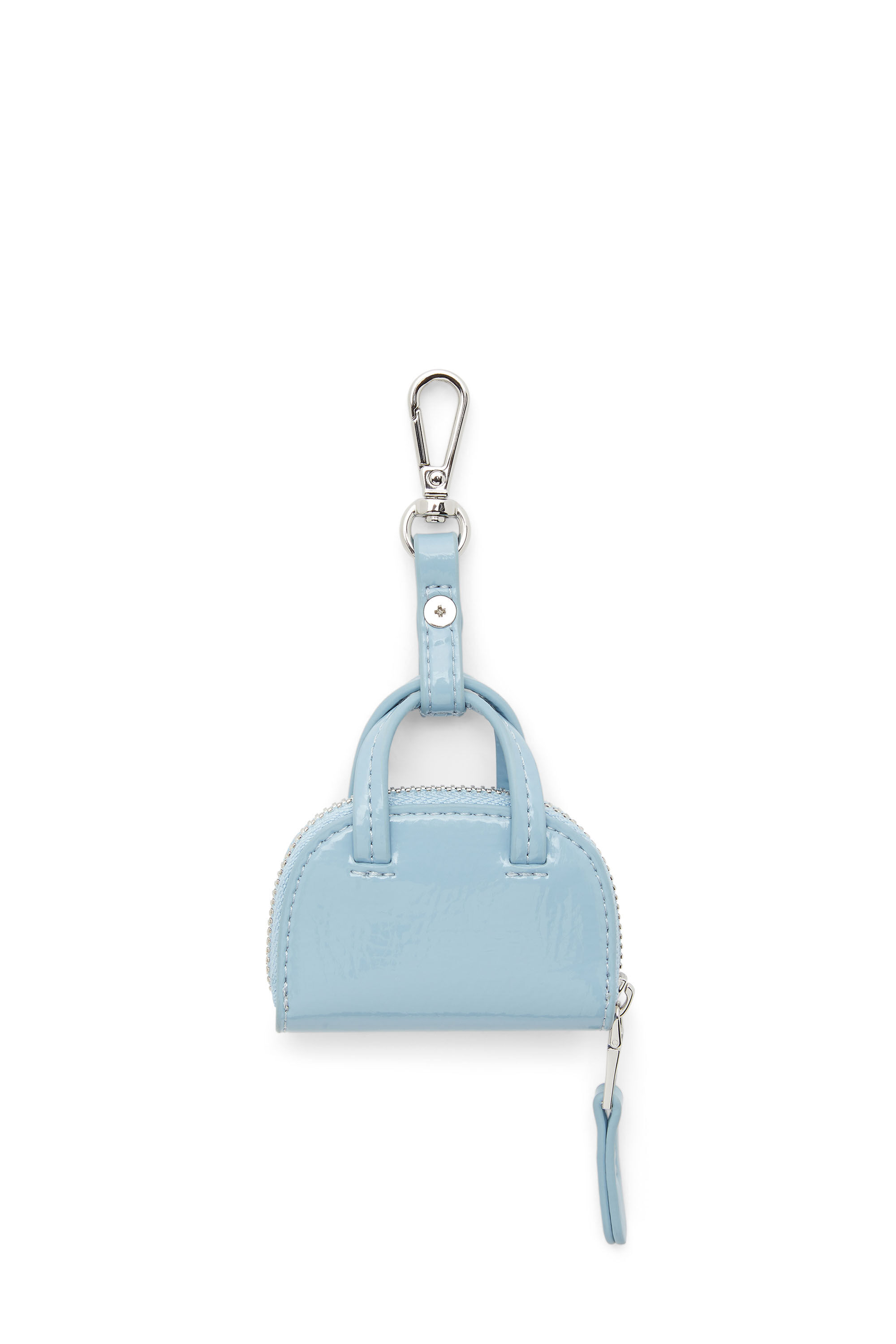 Diesel - 1DR DOME CHARMS, Damen Taschenanhänger aus glänzendem, geknittertem Naplak in Azurblau - 2