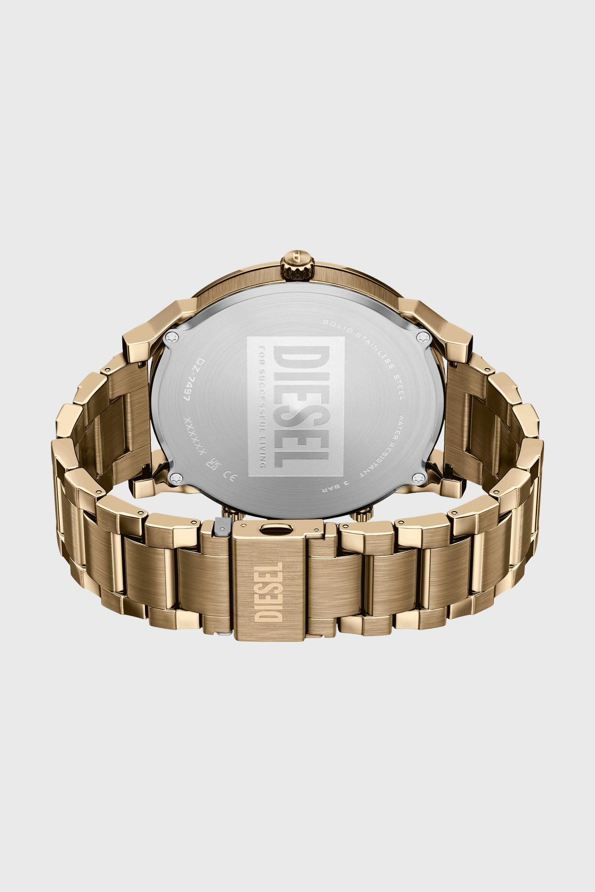 Diesel - DZ7497 WATCH, Herren Mr. Daddy Slim Uhr mit Datumsanzeige aus Edelstahl in Altgoldoptik in Gold - 4