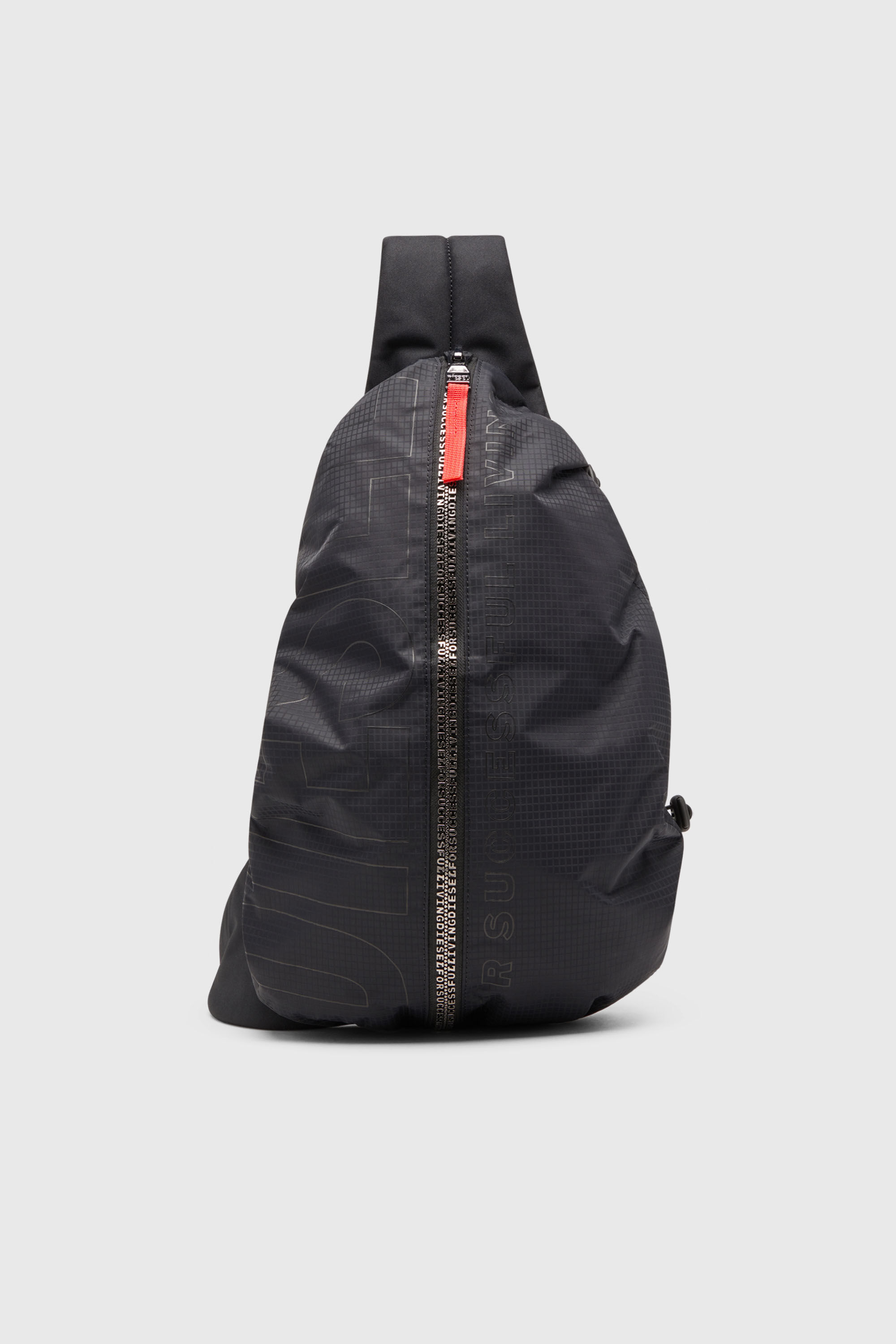Diesel - ZIP-D SLING BAG X, Herren Zip-D-Sling-Rucksack aus kariertem Jacquard-Shell in Schwarz - 2