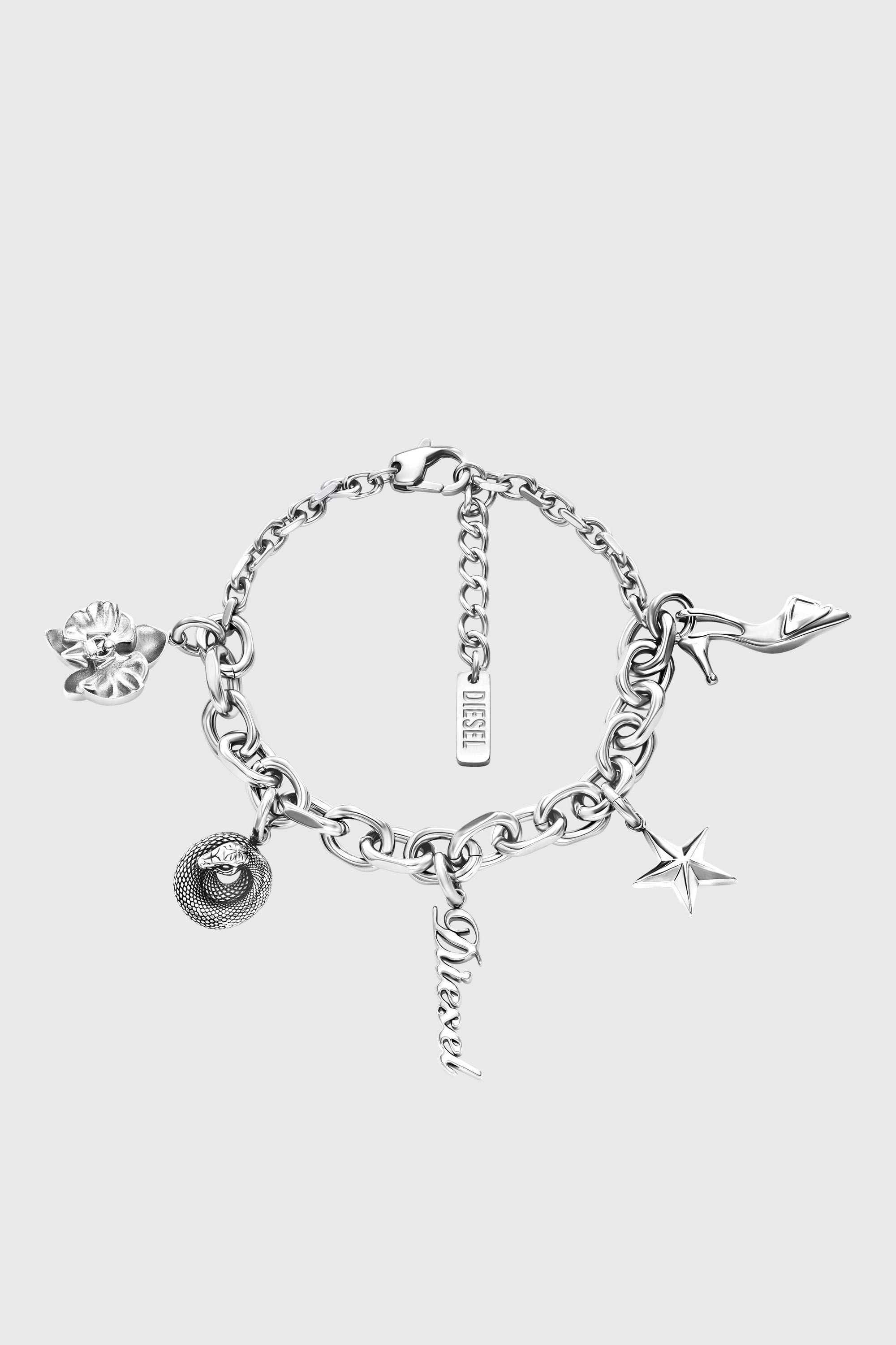 Diesel - DX1744040, Unisex Charm-Armband aus Edelstahl in Silber - 1