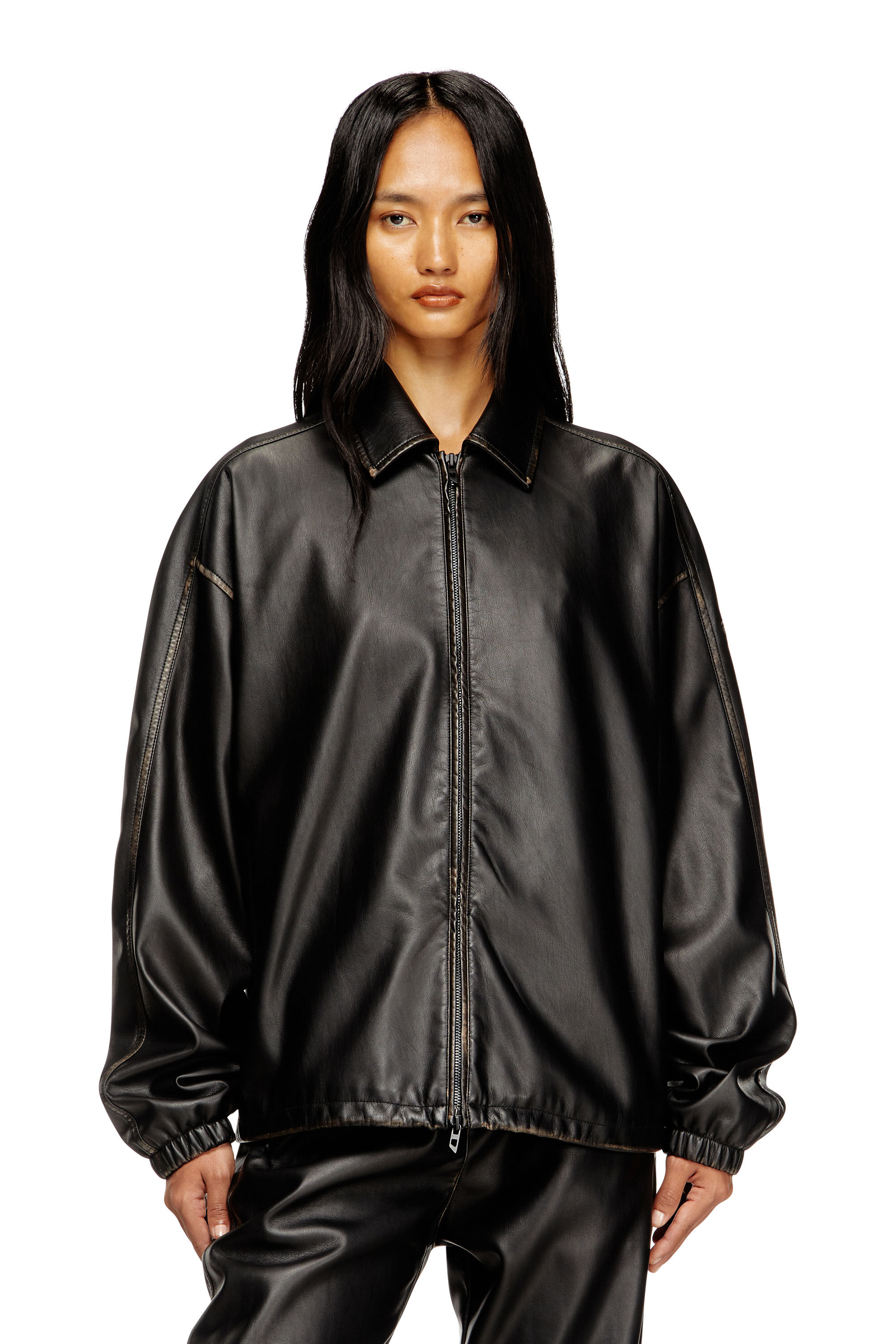 Diesel - J-AKE, Unisex Jacke aus behandeltem technischem Gewebe in Schwarz - 6