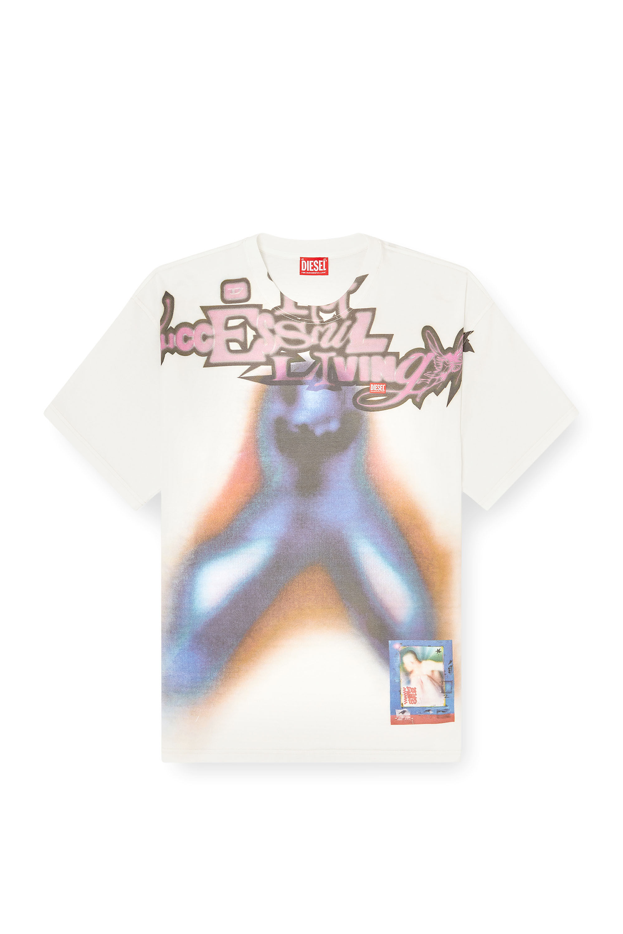 Diesel - T-BOXT-V13, Herren Entspannte Baumwoll-T-Shirt mit Digitaldruck in Blau/Orange - 2