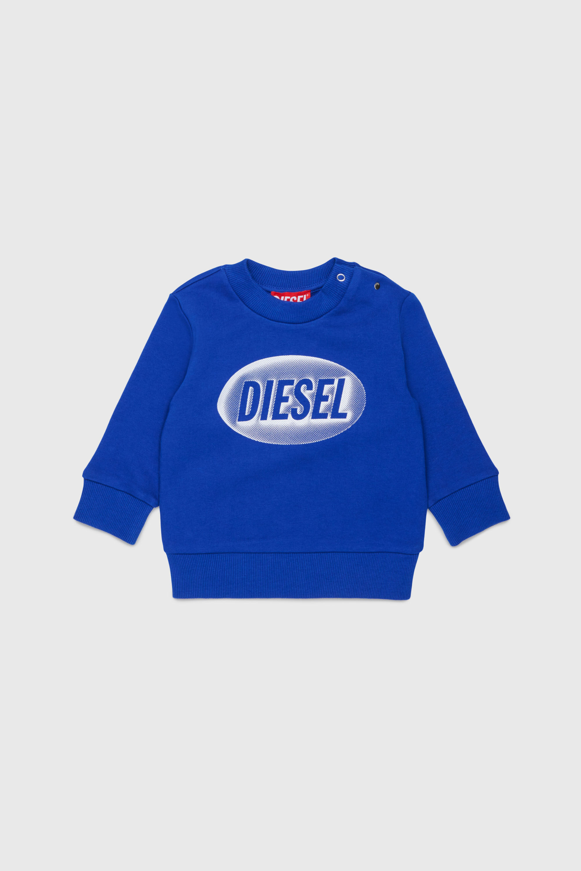 Diesel - SDSELB, Unisex Baumwoll-Sweatshirt mit Logo-Print in Blau - 1