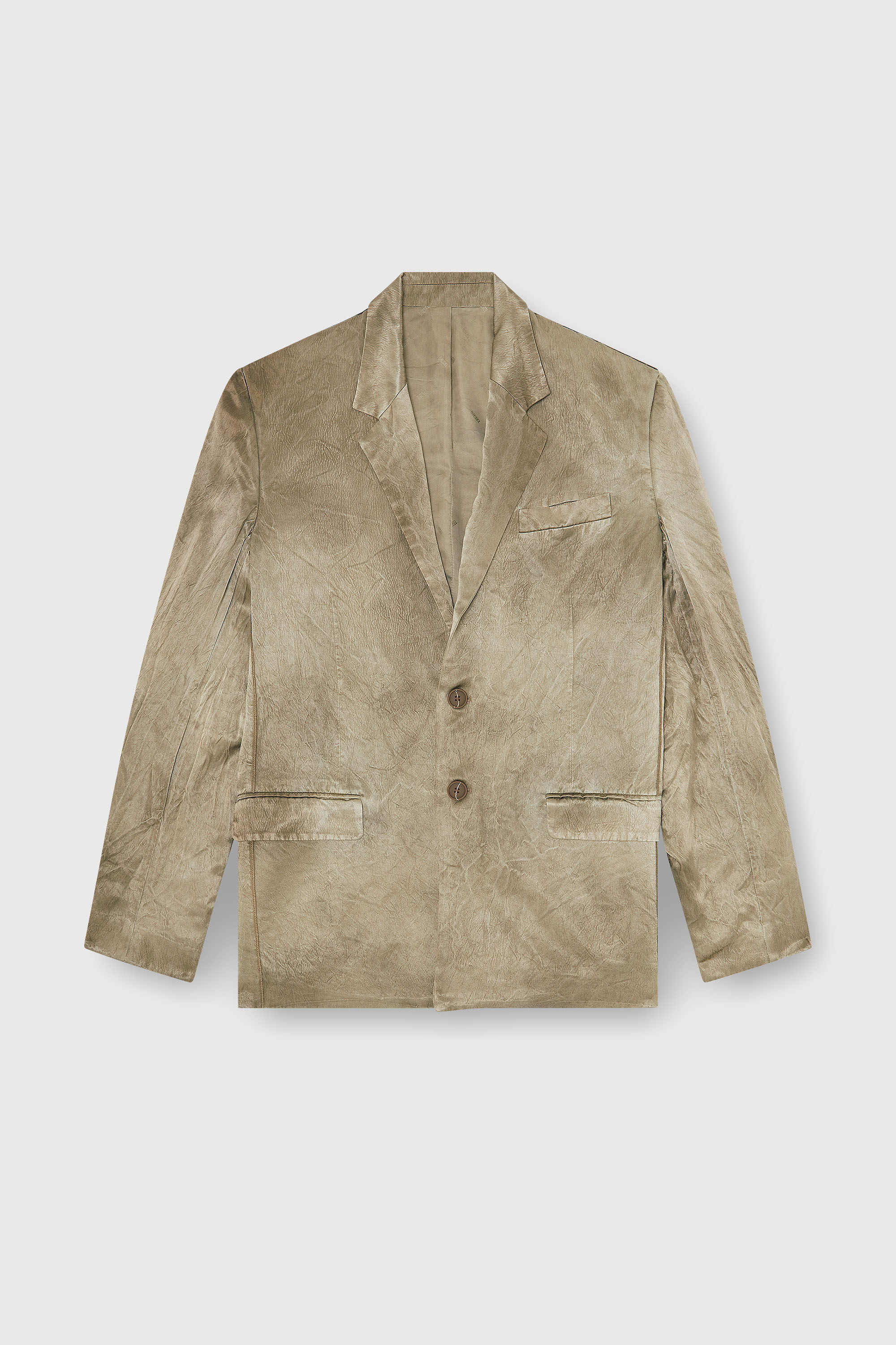 Diesel - J-ANDRE, Herren Blazer aus geknittertem Satin in Hellbraun - 2