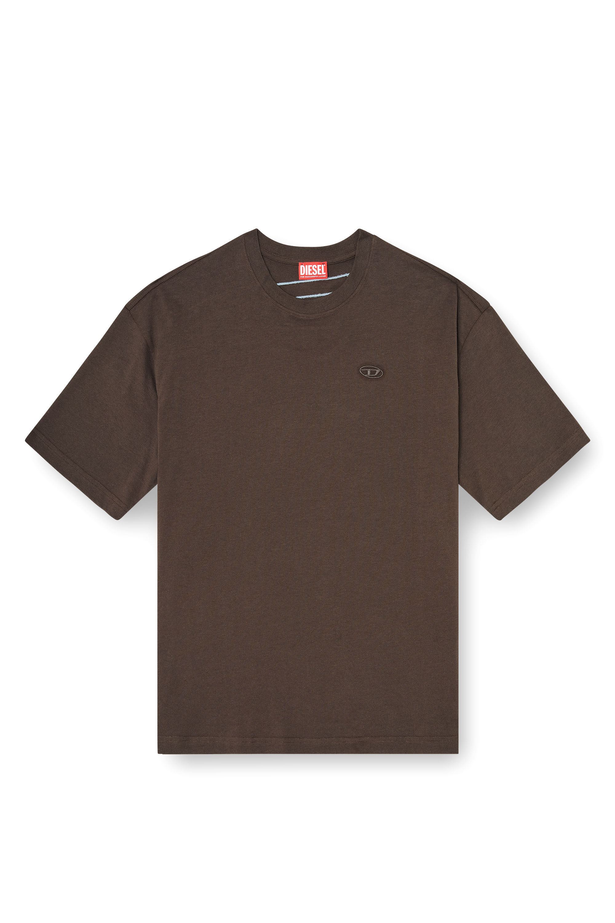 Diesel - T-BOGGY-MEGOVAL-D, Herren T-Shirt mit gro&szlig;er Oval D-Stickerei in Braun - 2
