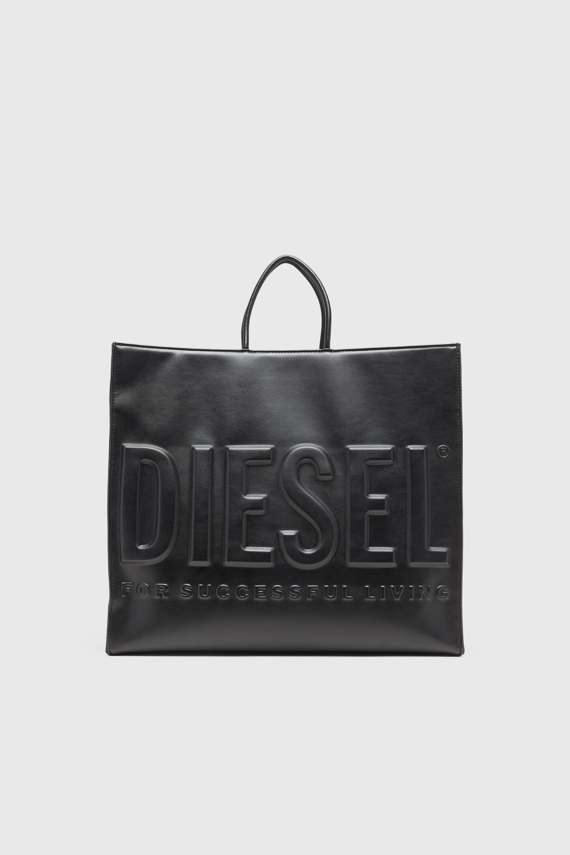 Diesel - DSL 3D SHOPPER EW X, Unisex Dsl 3D-Einkaufstasche aus weichem PU mit gepr&auml;gtem Logo in Schwarz - 2