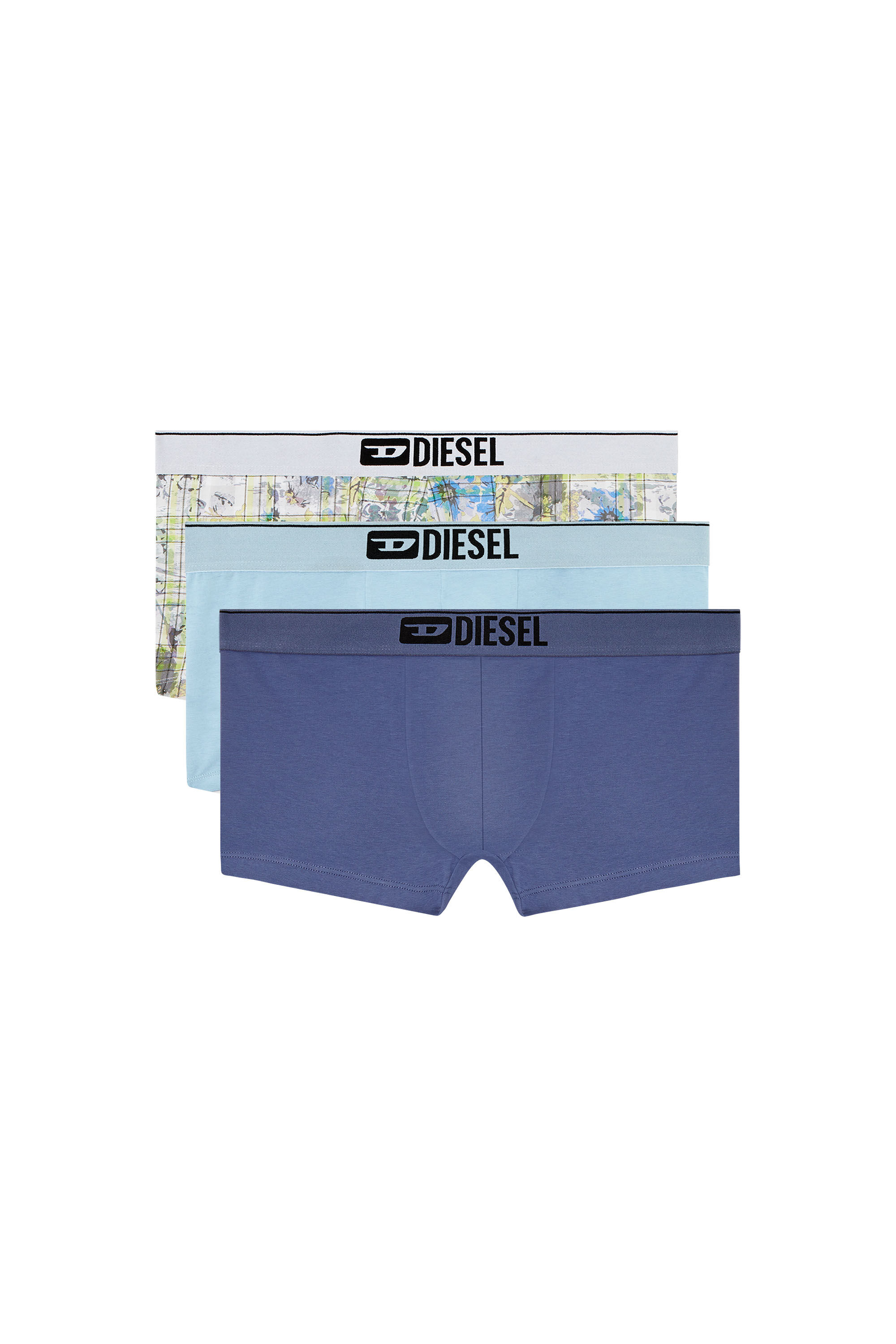 Diesel - DAMIEN-THREEPACK, Herren Retropants mit floralem Motiv im Dreierpack in Blau/Weiss - 2