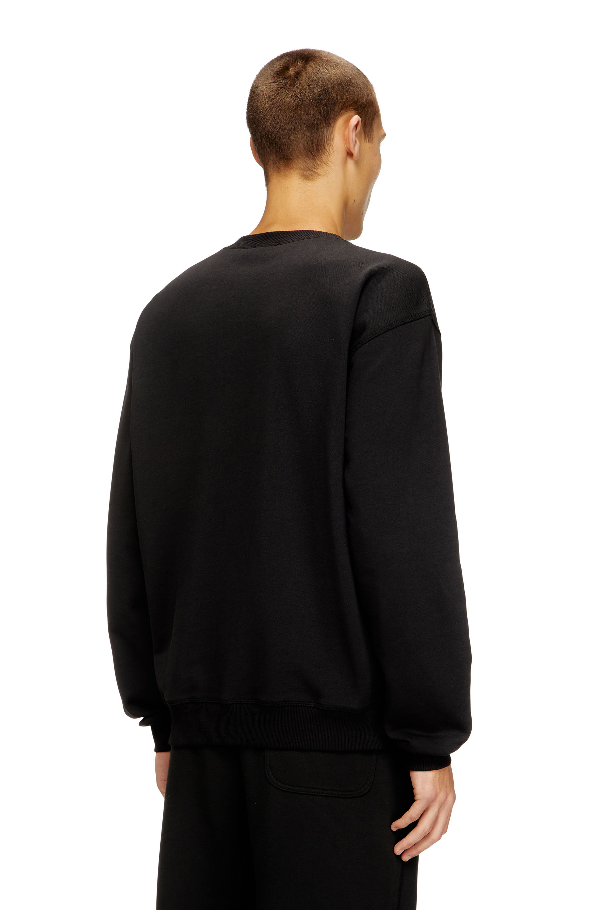 Diesel - S-NORM-IOD, Herren Normaler Pullover mit metallischem Oval D in Schwarz - 4