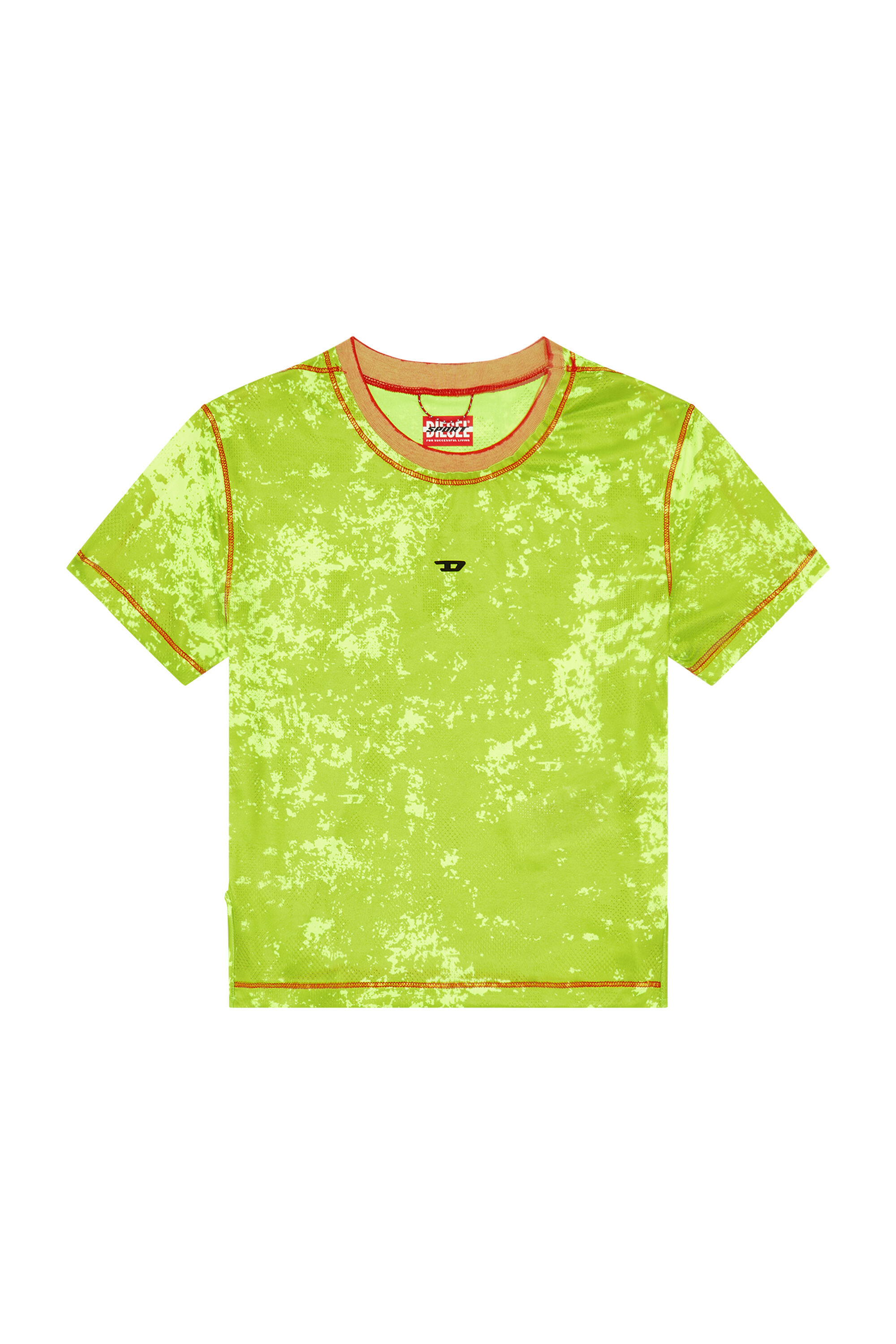 Diesel - AWTEE-NORAH-WT13, Woman Cropped T-shirt with cloudy print in Green - Image 2