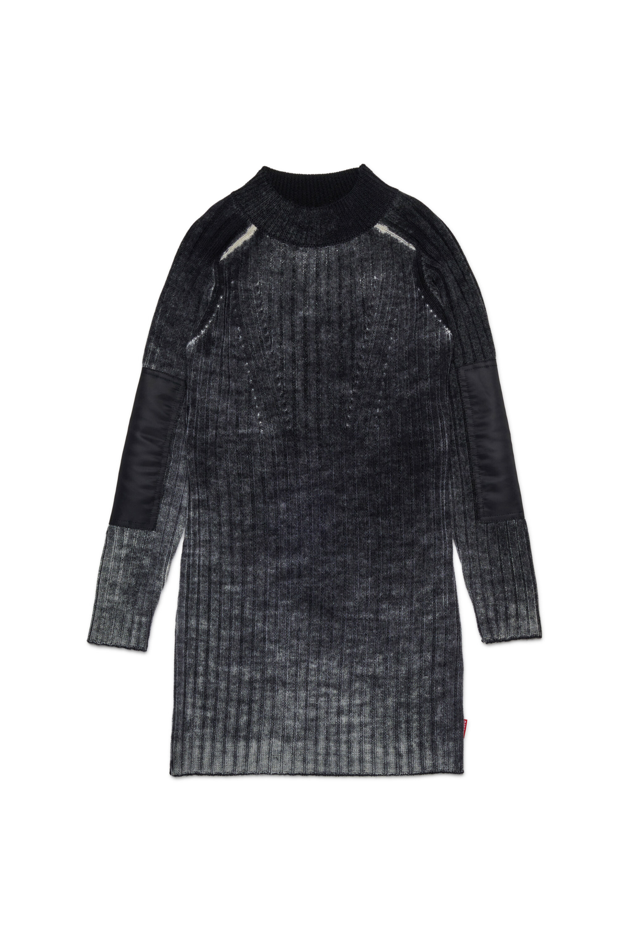 Diesel - DMARTISTA, Damen Wollkleid mit Nylon-Patches in Schwarz - 1