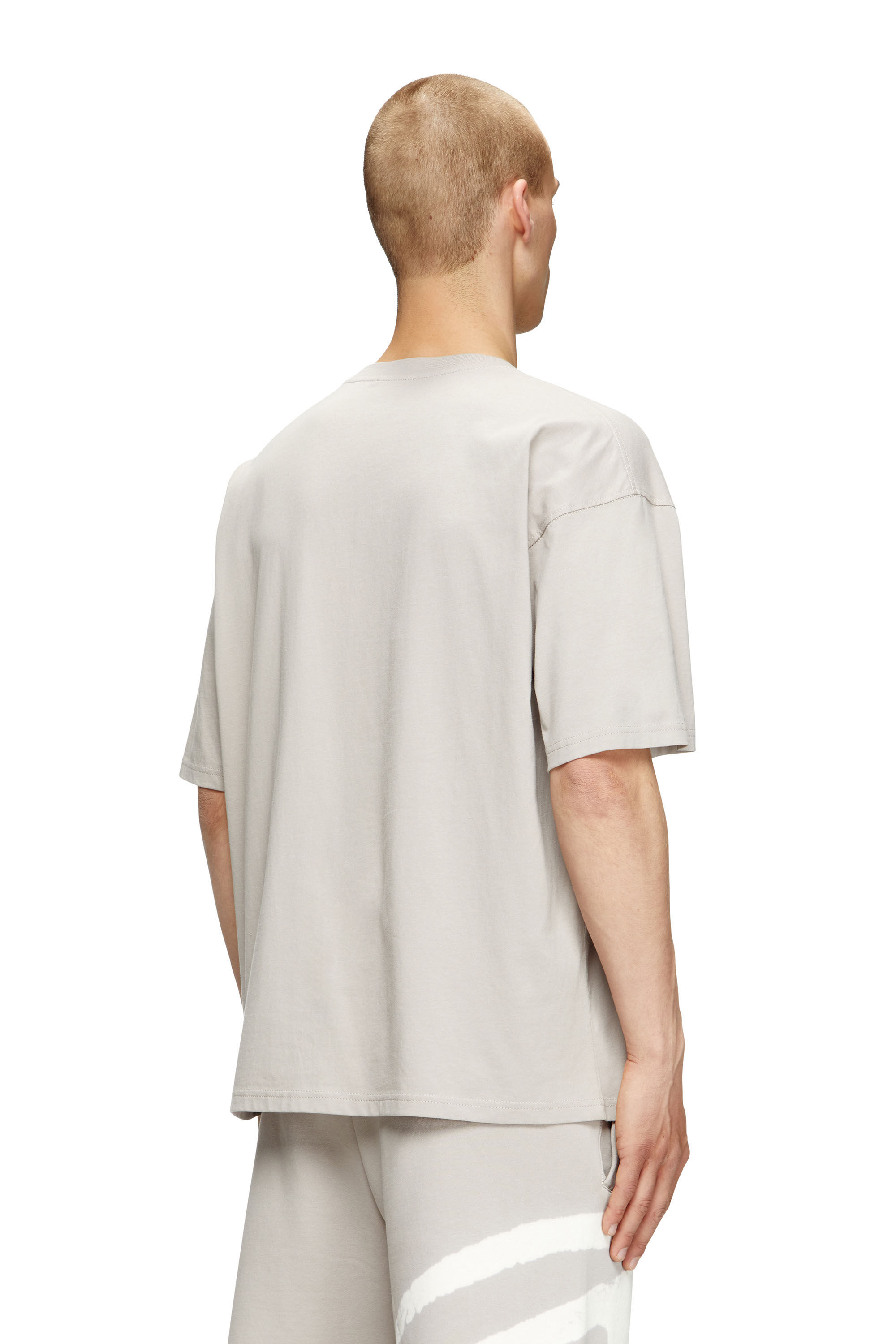 Diesel - T-BOXT-BLEACH, Herren T-Shirt mit gebleichtem Oval D-Logo in Grau - 4