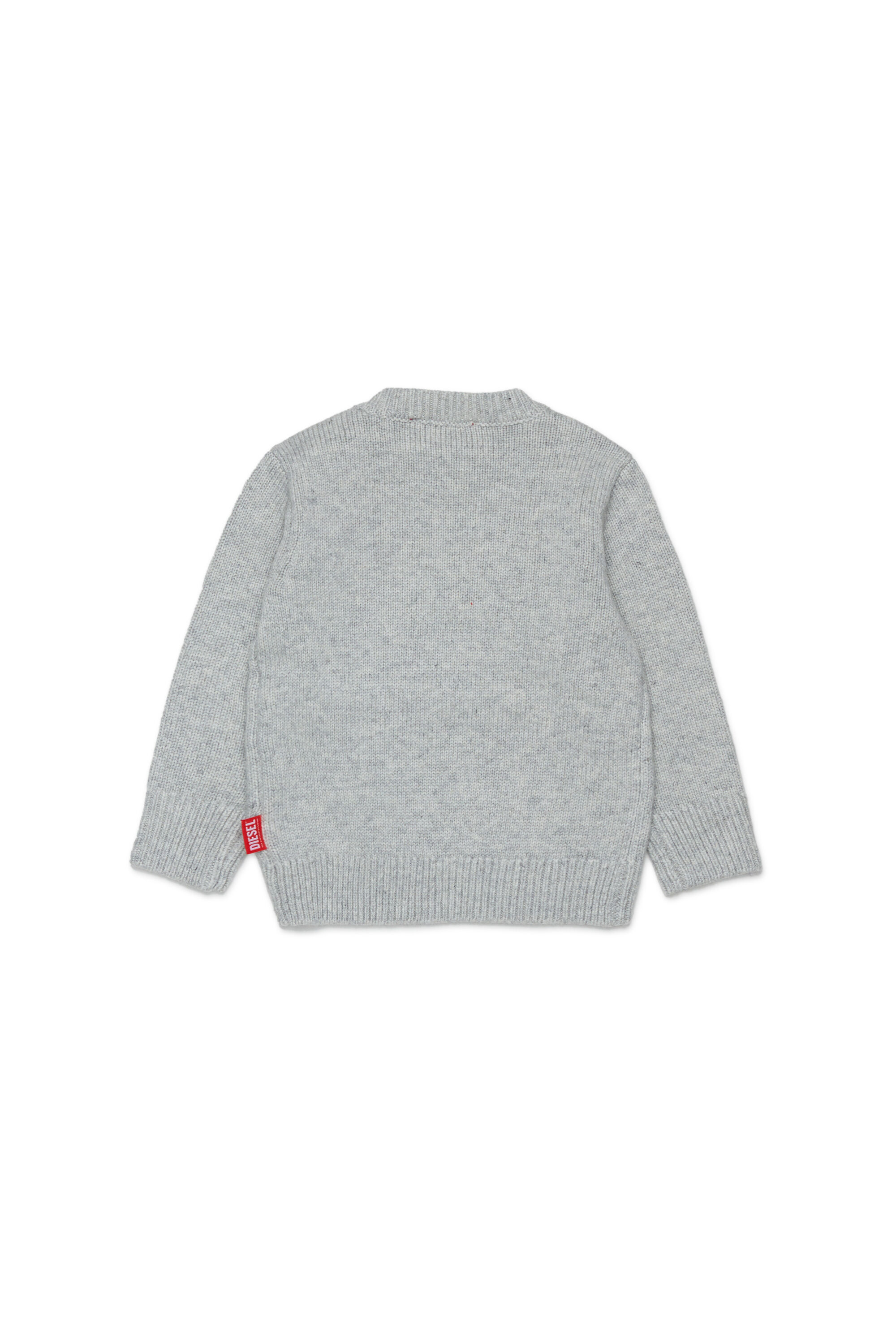 Diesel - KOMYB, Man's Cashmere-enriched jumper with big Oval D in Grey - 2