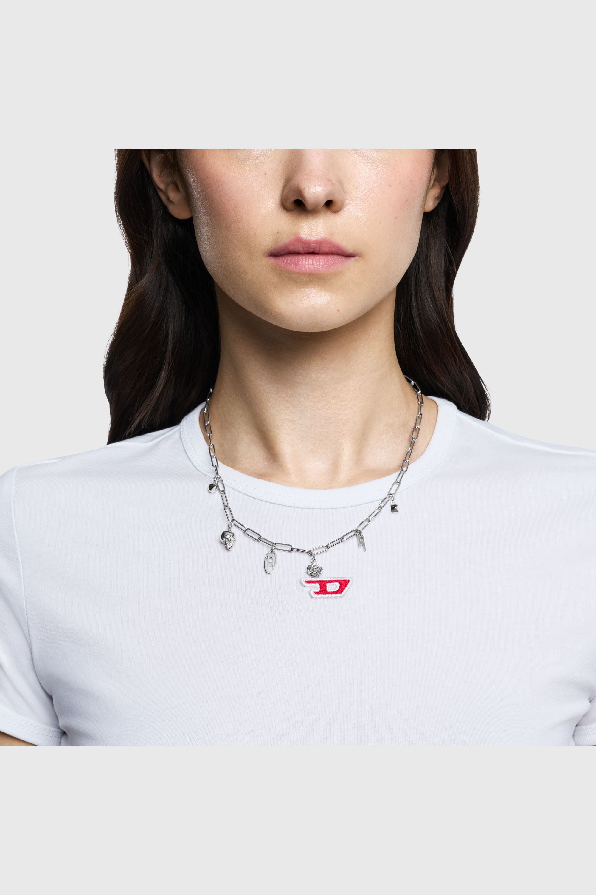 Diesel - DX1605040, Unisex Charm-Halskette aus Edelstahl in Silber - 3