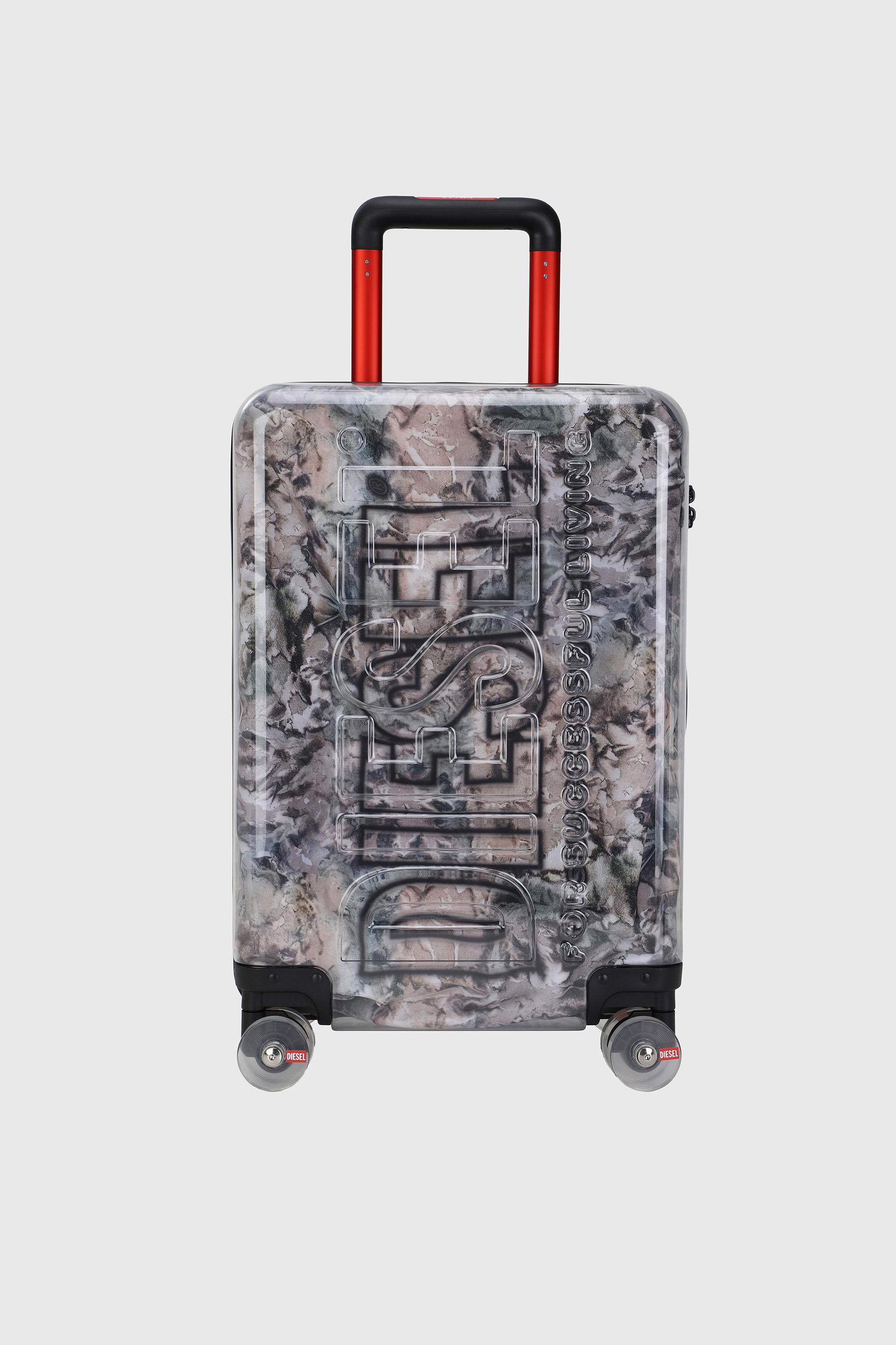 Diesel - LU0036 HARD LUGGAGE - DSL009, Unisex Koffer mit transparentem Logo Gr&ouml;&szlig;e S in Grau/Rosa - 1