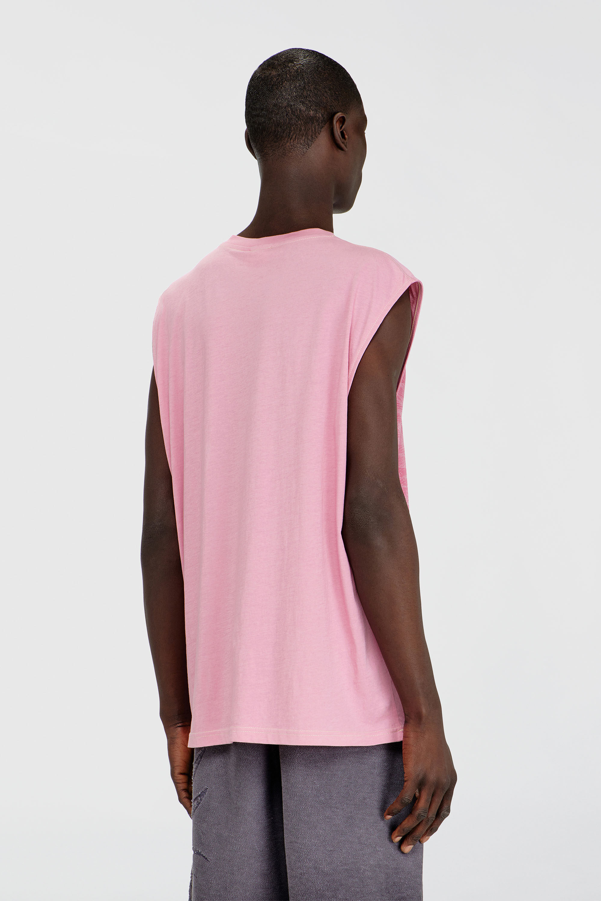 Diesel - T-BOXT-SL-NOTCH, Herren &Auml;rmelloses Top aus Baumwolle mit tonaler Grafik in Rosa - 4