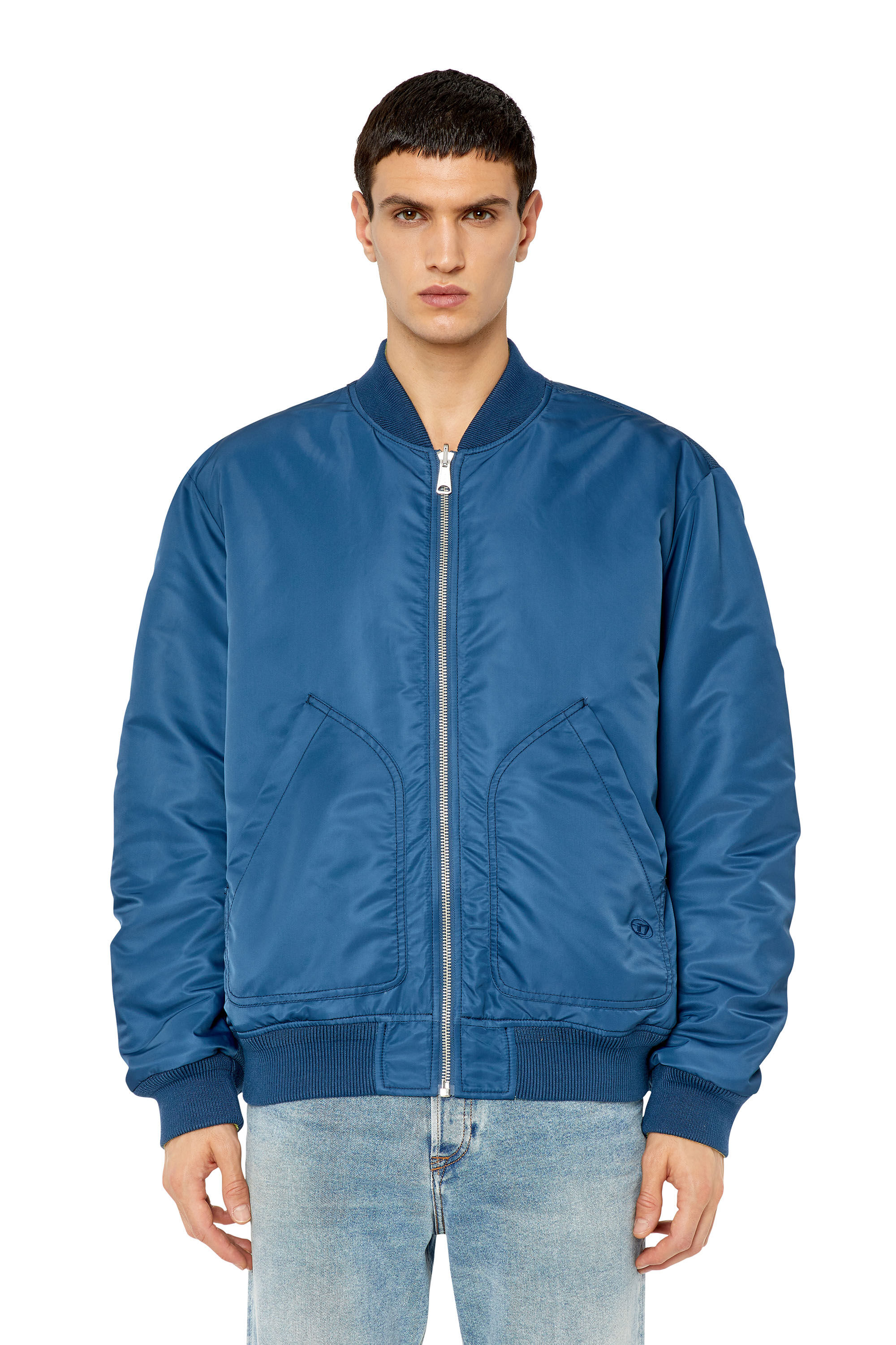 Diesel - J-MATT, Herren Bomberjacke aus wattiertem Nylon zum Wenden in Blau - 3