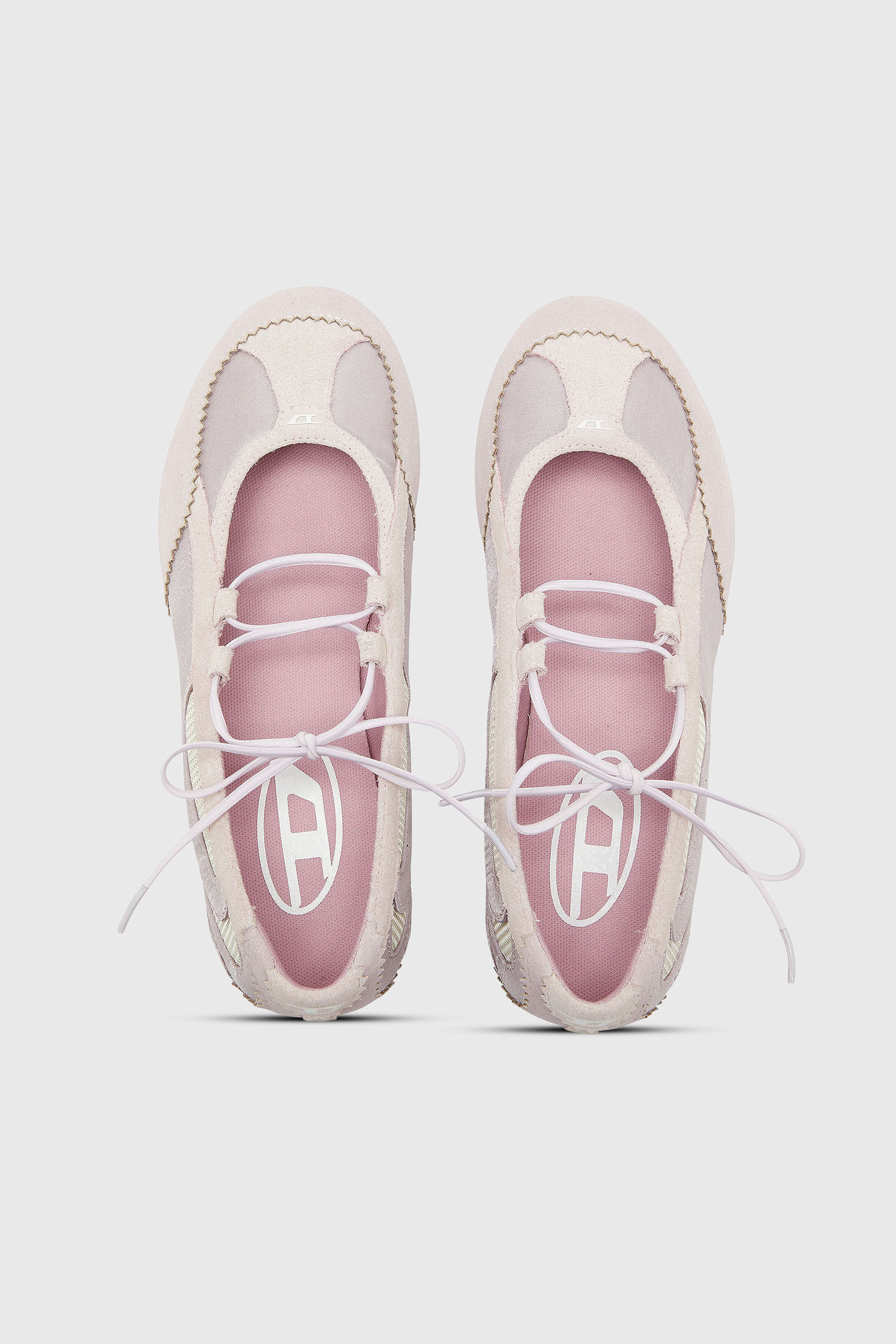 Diesel - D-MILE BALLERINA LACE UP II W, Damen D-Mile &ndash; Ballerinaschn&uuml;rschuhe aus Leder und Mesh in Rosa - 4