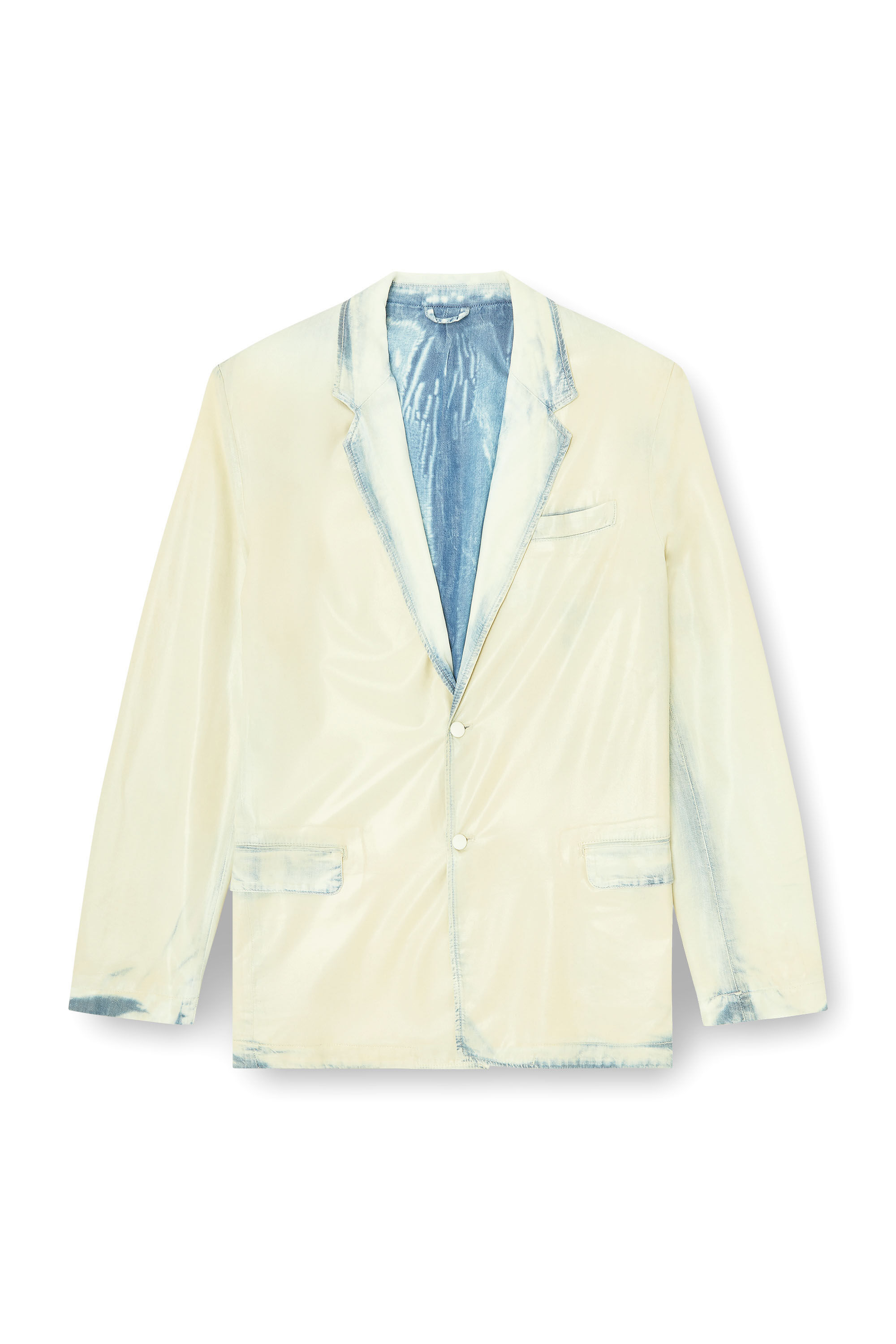 Diesel - D-NIVALE-FSI, Herren Blazer aus flie&szlig;endem X-Ray-Bleach-Denim in Hellblau - 2