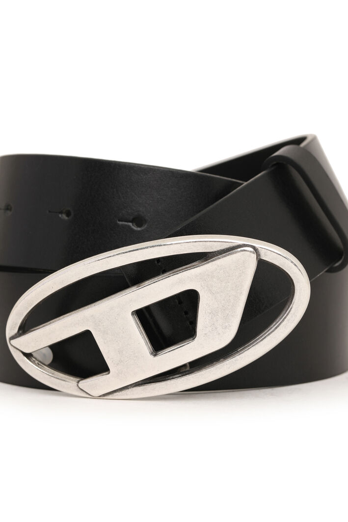 Diesel - B-1DR, Herren 3.9cm Ledergürtel mit D-Schließe in Schwarz - 4