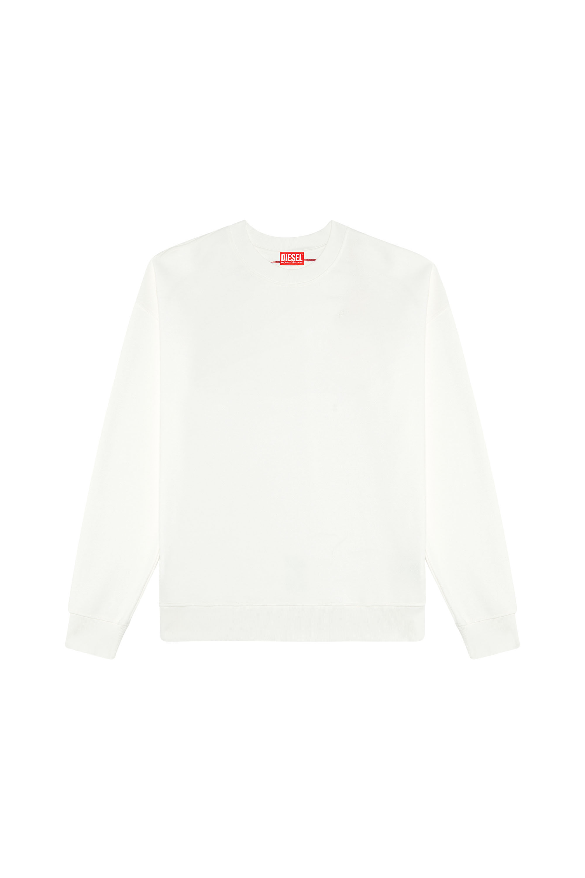 Diesel - S-STRAPOVAL, Herren Sweatshirt mit Rissen und Logo-Stickerei in Weiß - 2