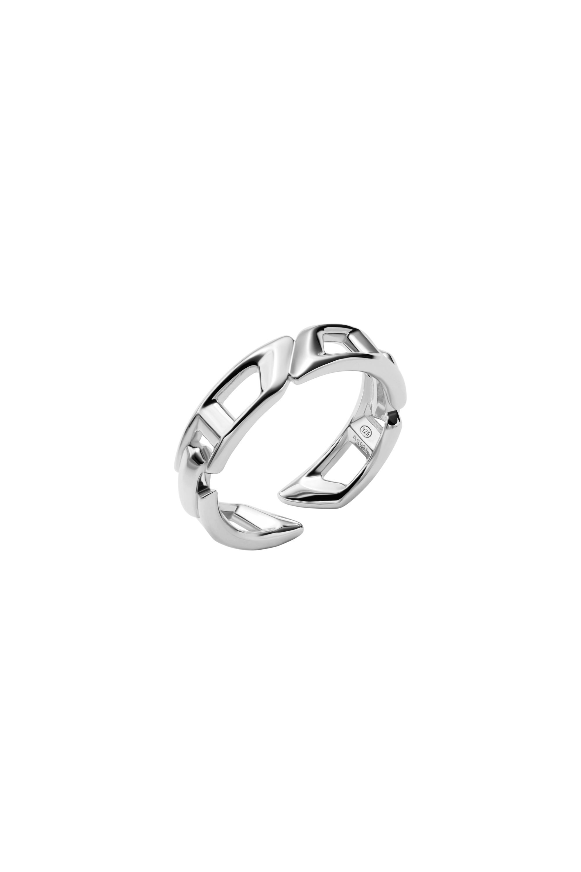 Diesel - DL1349040 STERLING SILVER JEWEL, Unisex D Logo-Bandring aus Sterlingsilber in Silber - 1