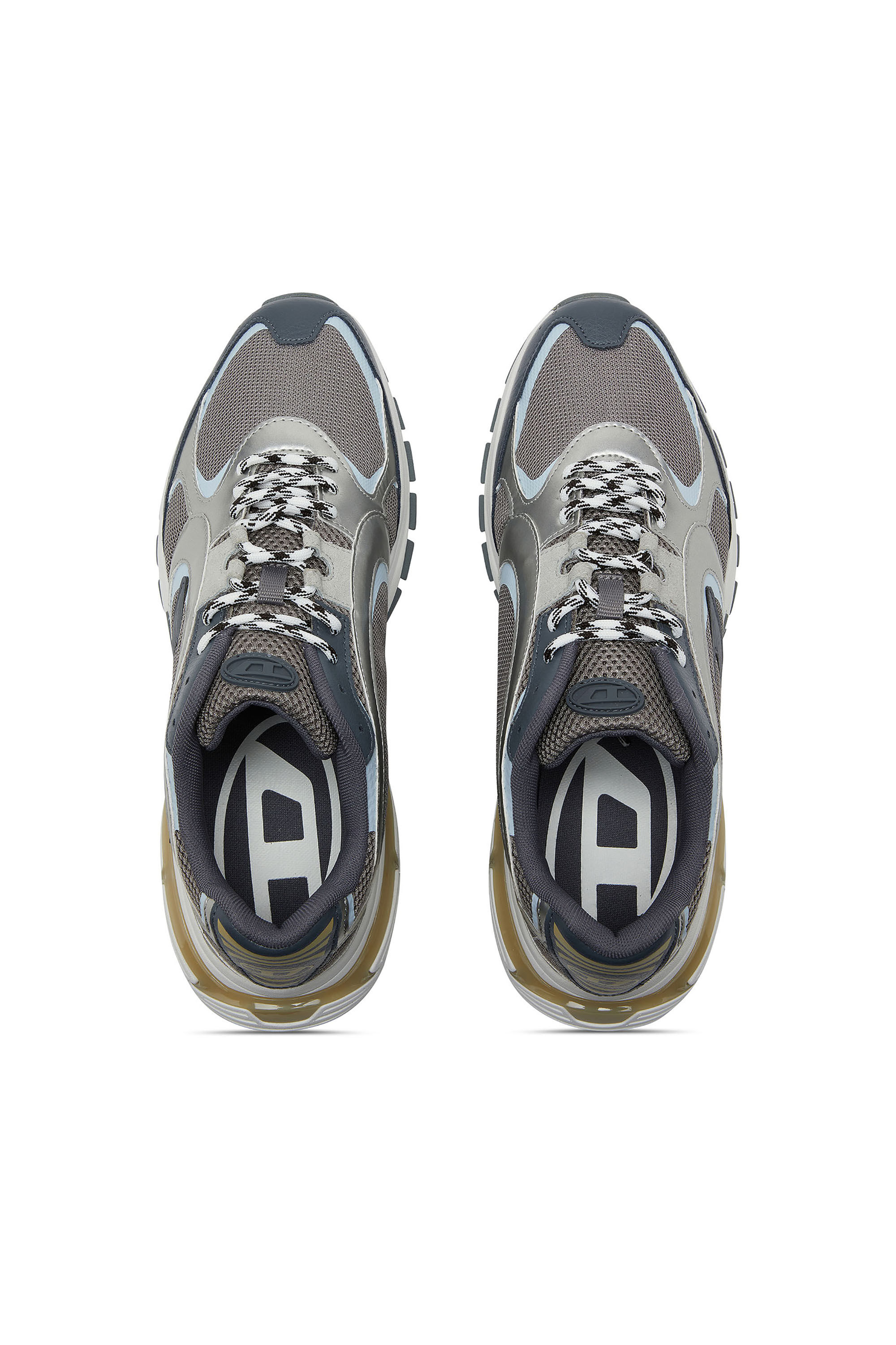 Diesel - S-PRO-V-DENSE LOW, Man's S-Pro-V-Dense-Metallic sneakers in mesh and PU in Grey/Blue - 4