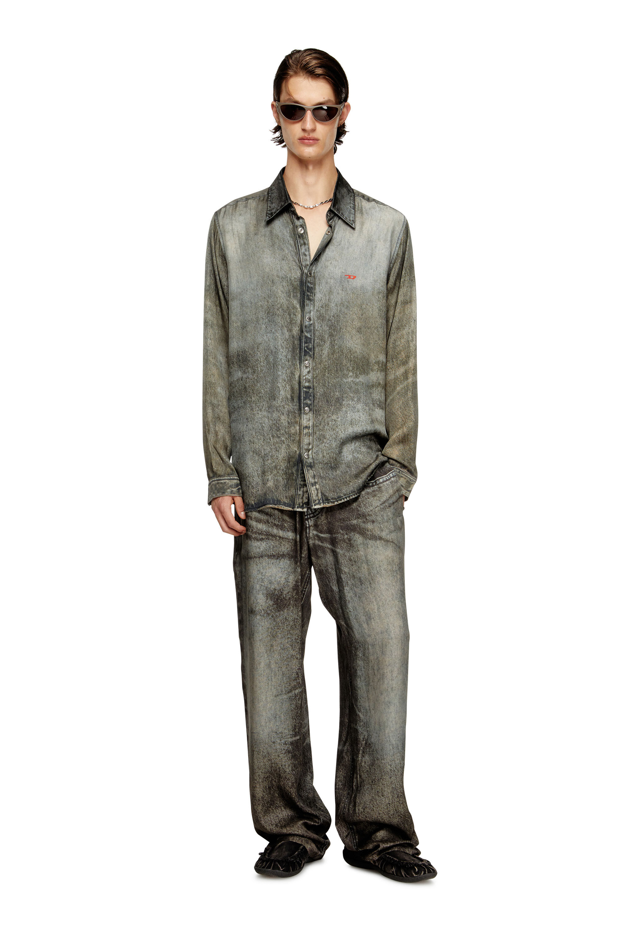 Diesel - P-THECK-LKCT, Herren Elastische Hose aus Viskose im Denim-Look in null - 1