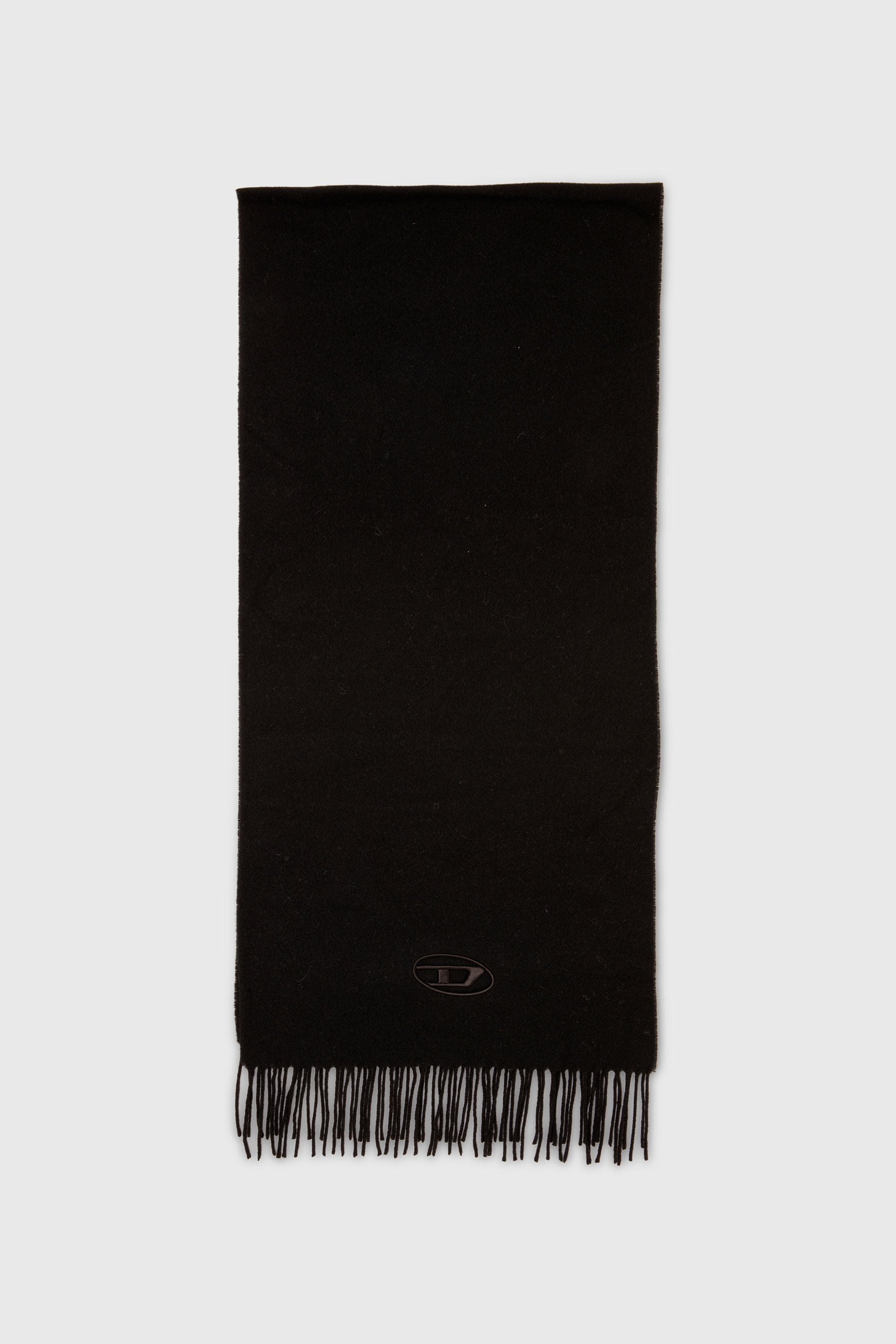 Diesel - S-IMON-D-LONG, Unisex Schal aus Wollmischung mit Fransenabschl&uuml;ssen in Schwarz - 1