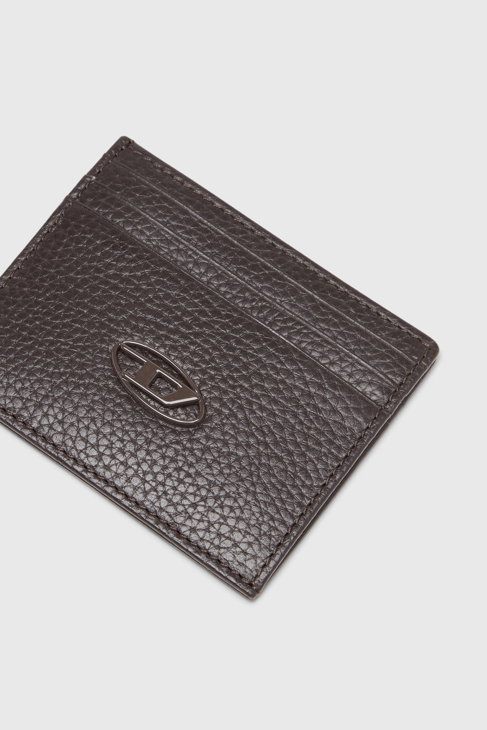 Diesel - CARD CASE, Herren Kartenetui aus genarbtem Leder in Braun - 4