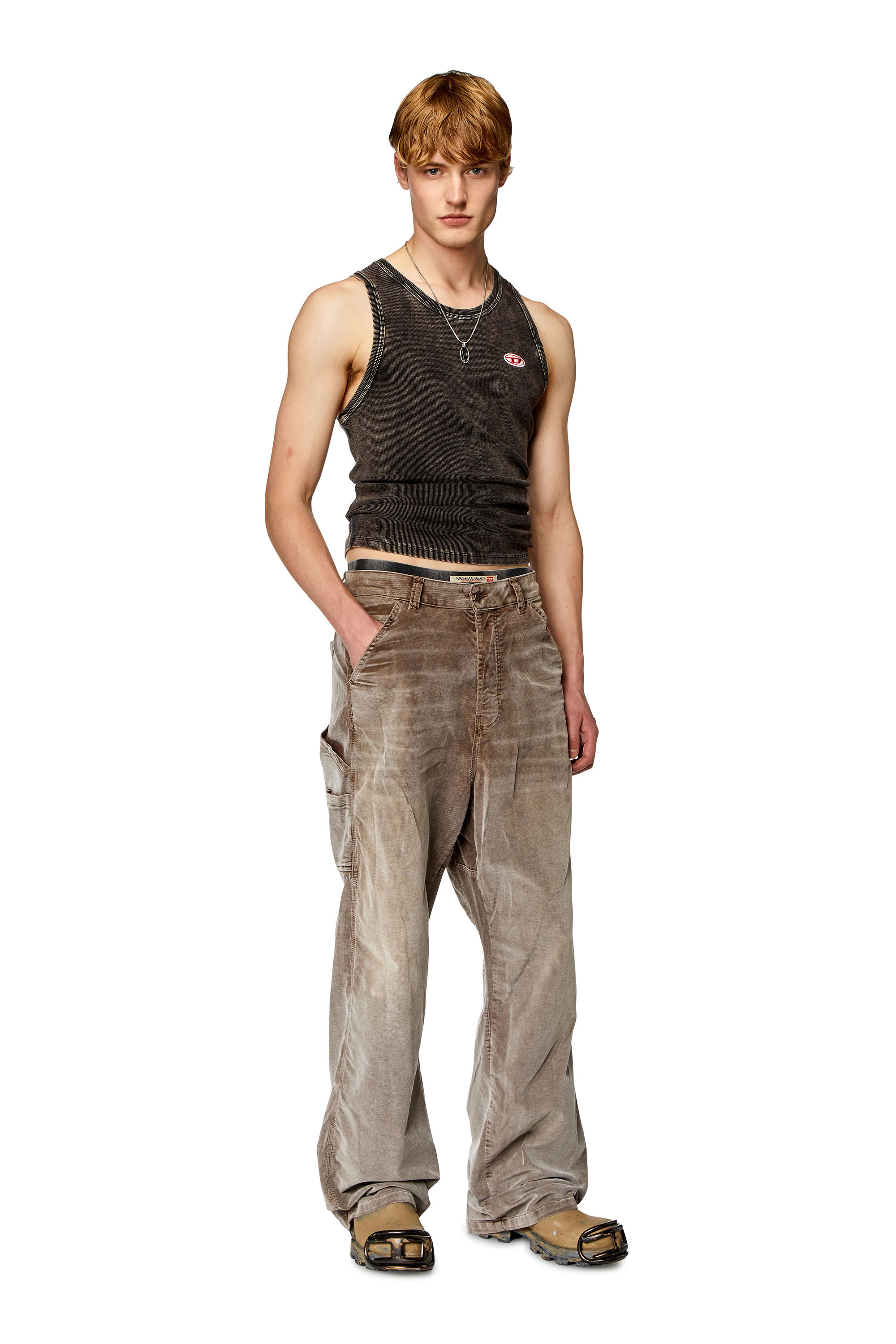 Diesel - Man Straight Jeans D-Livery 068JF, Brown - Image 1