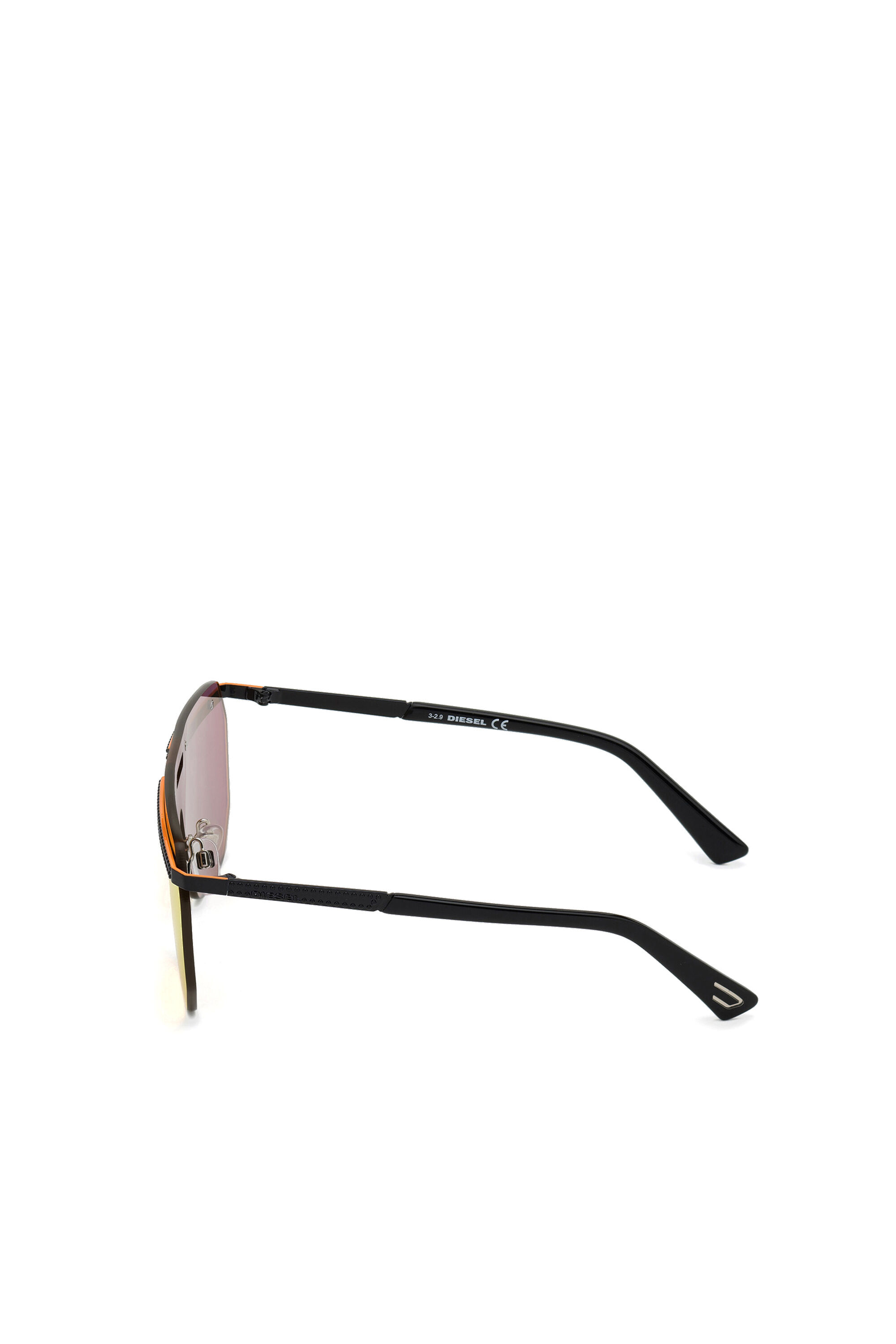 Diesel - DL0259, Unisex Unisex-Brille im umlaufenden Design mit Gläsern aus grob geschnittenem Nylon in Orange/Schwarz - 4