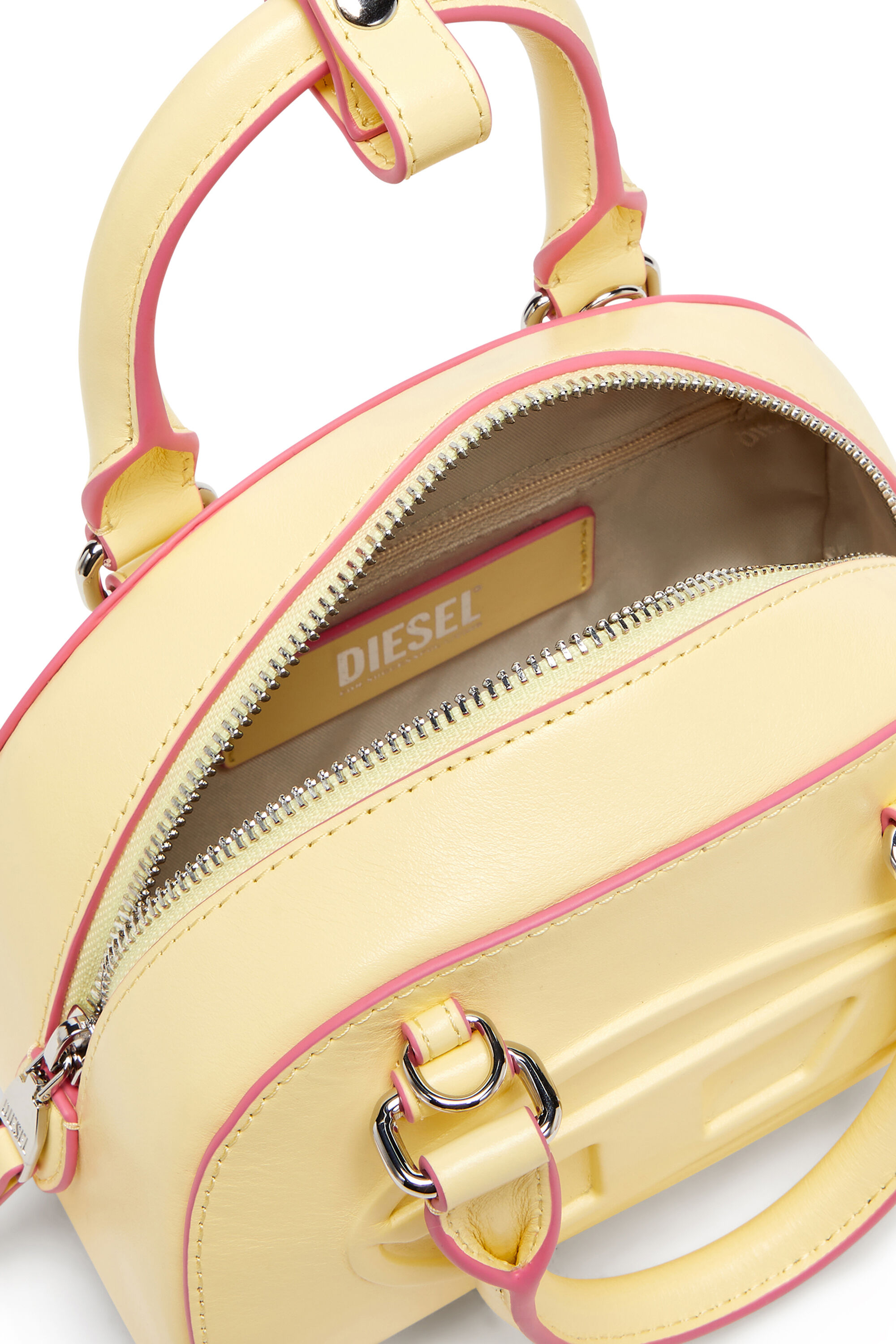 Diesel - 1DR DOME CROSSBODY, Damen 1DR Dome-Mini-Bowling-Tasche aus Leder in Gelb - 3