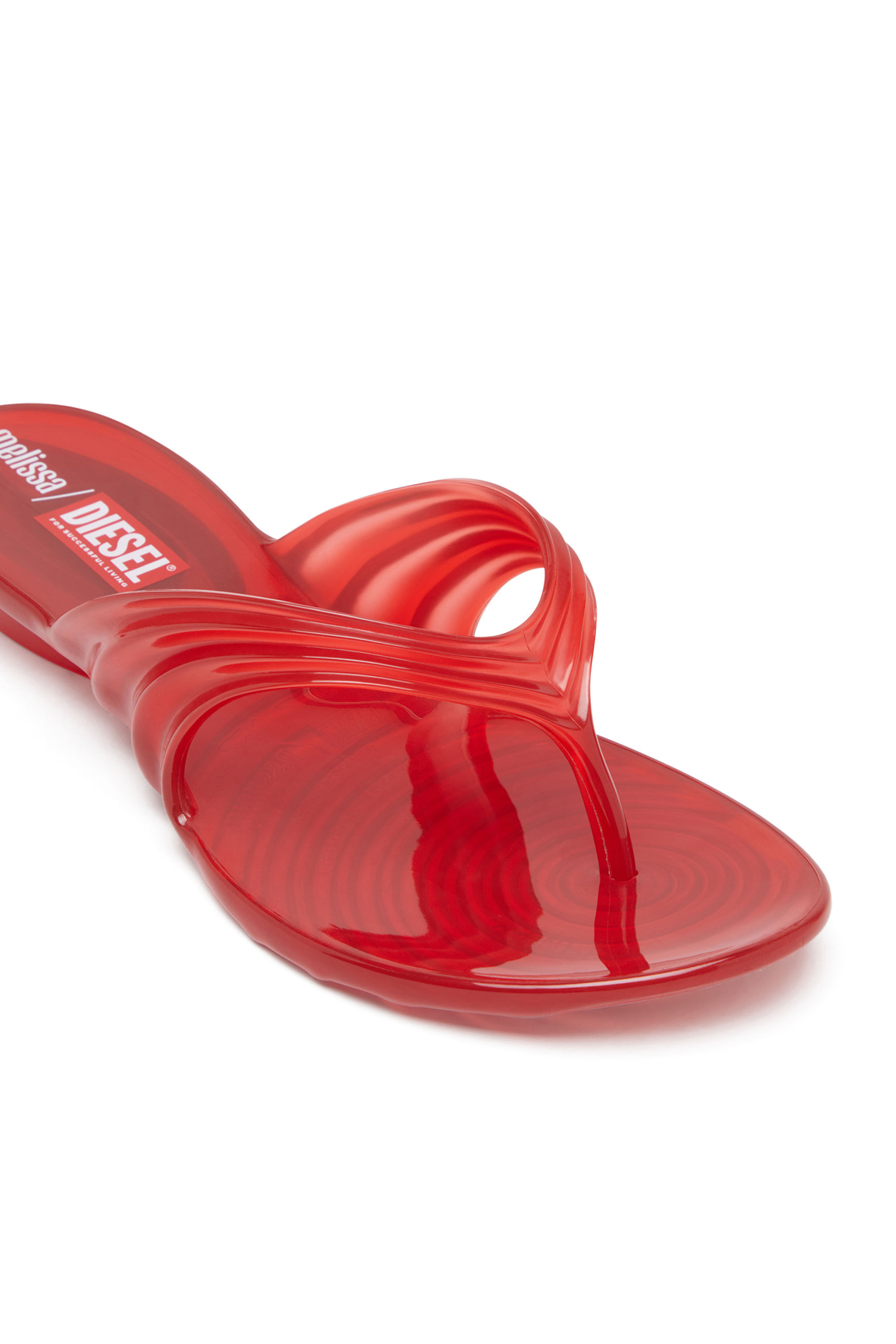 Diesel - MELISSA QUANTUM THONG, Damen K&uuml;nstlerisch gestaltete Flip-Flops aus Melflex&reg; in Rot - 6