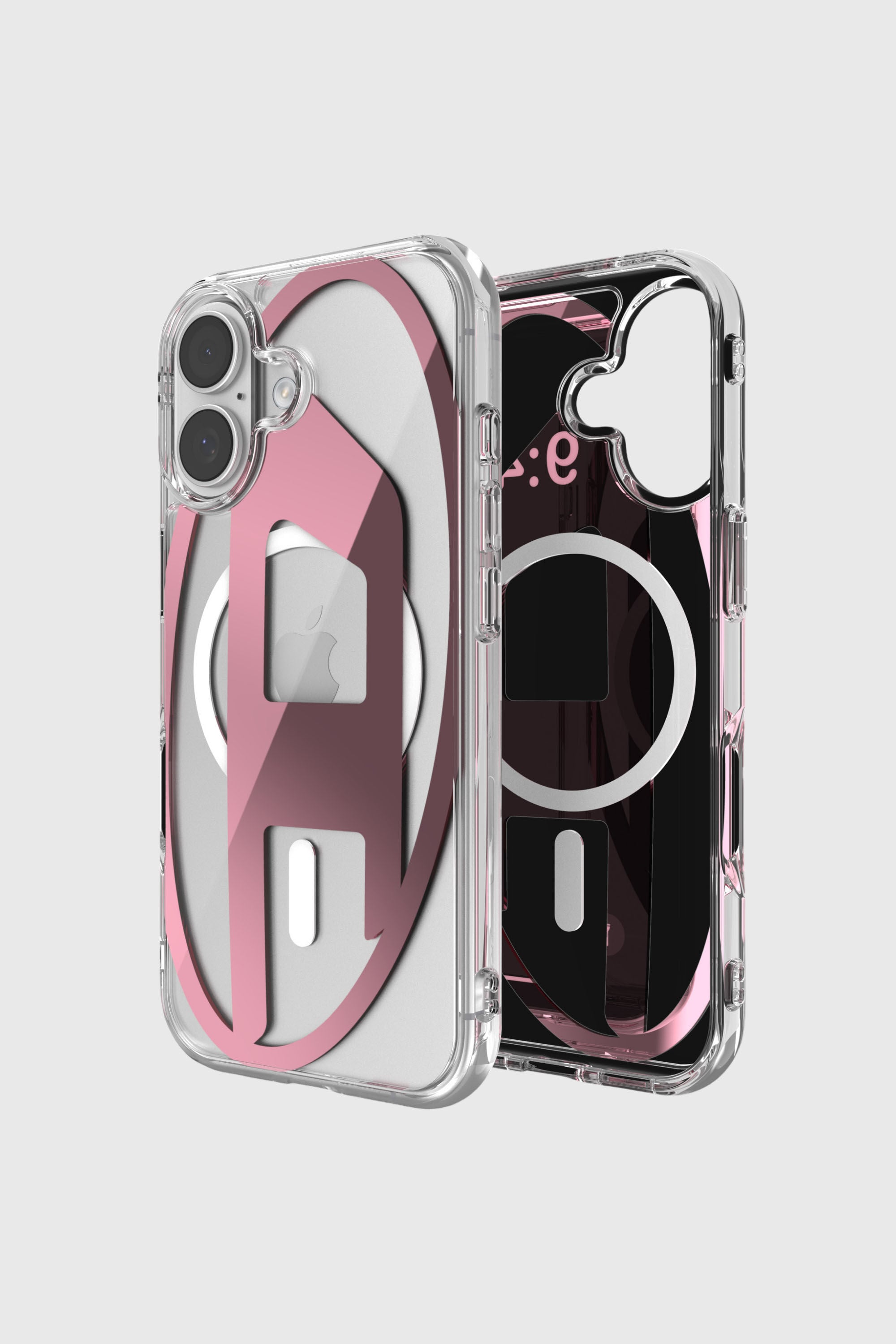Diesel - 60419 AOP CASE, Unisex Oval D Metallic-H&uuml;lle mit Magsafe f&uuml;r iPhone 17 in Rosa - 1