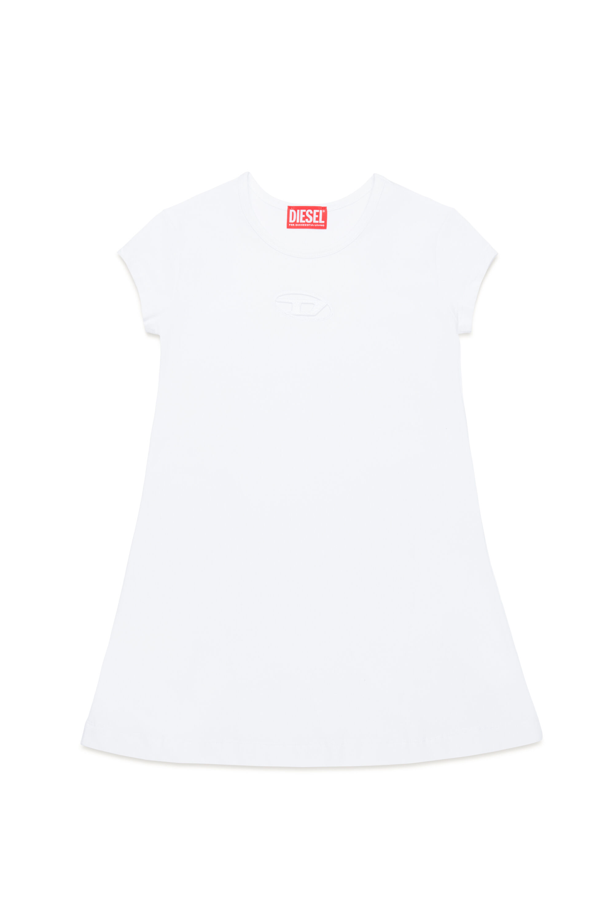 Diesel - DANGIELAM, Damen T-Shirt-Kleid mit ausgeschnittenem Oval D in Weiß - 1